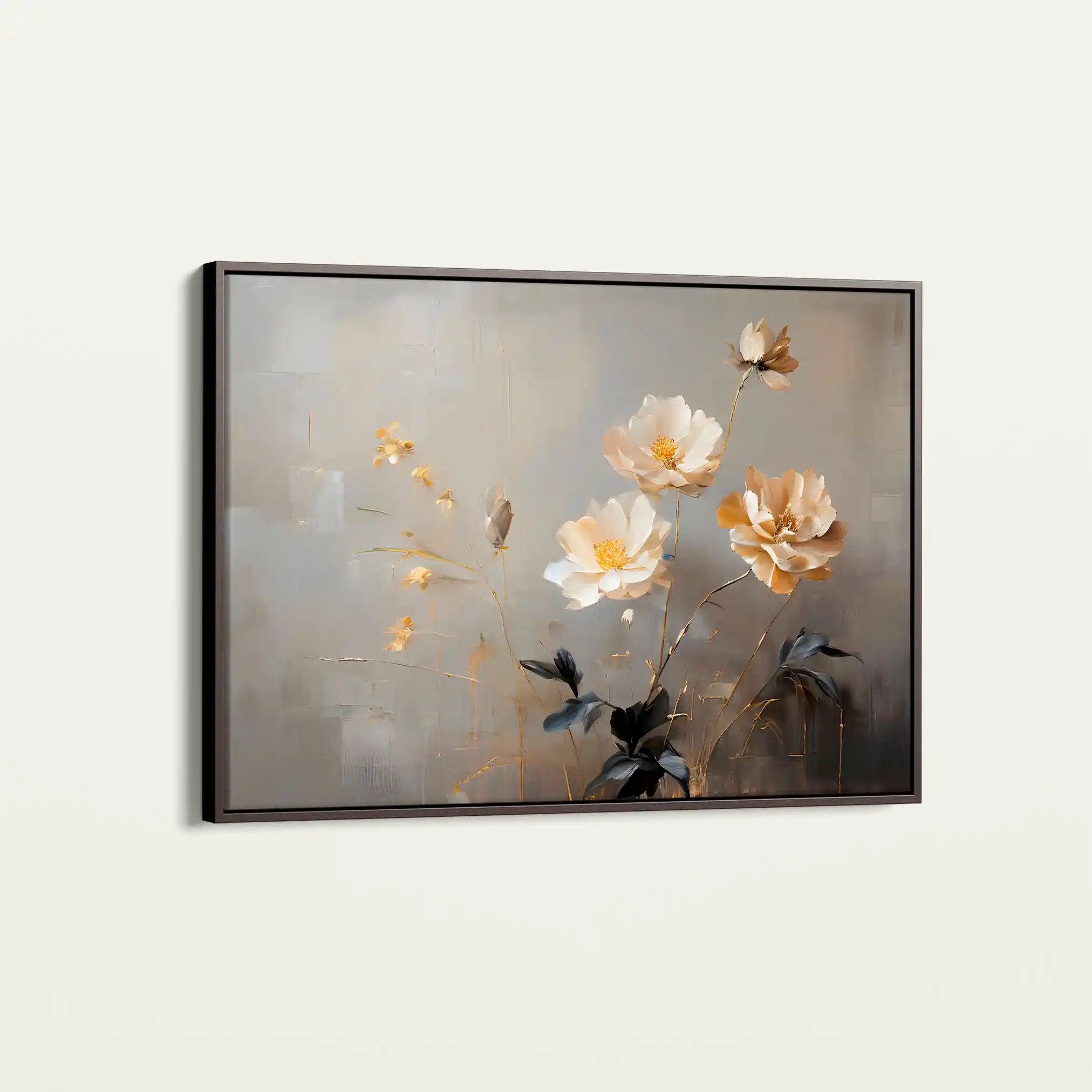 Floral 143 Canvas Art 60 x 40 cm / Black