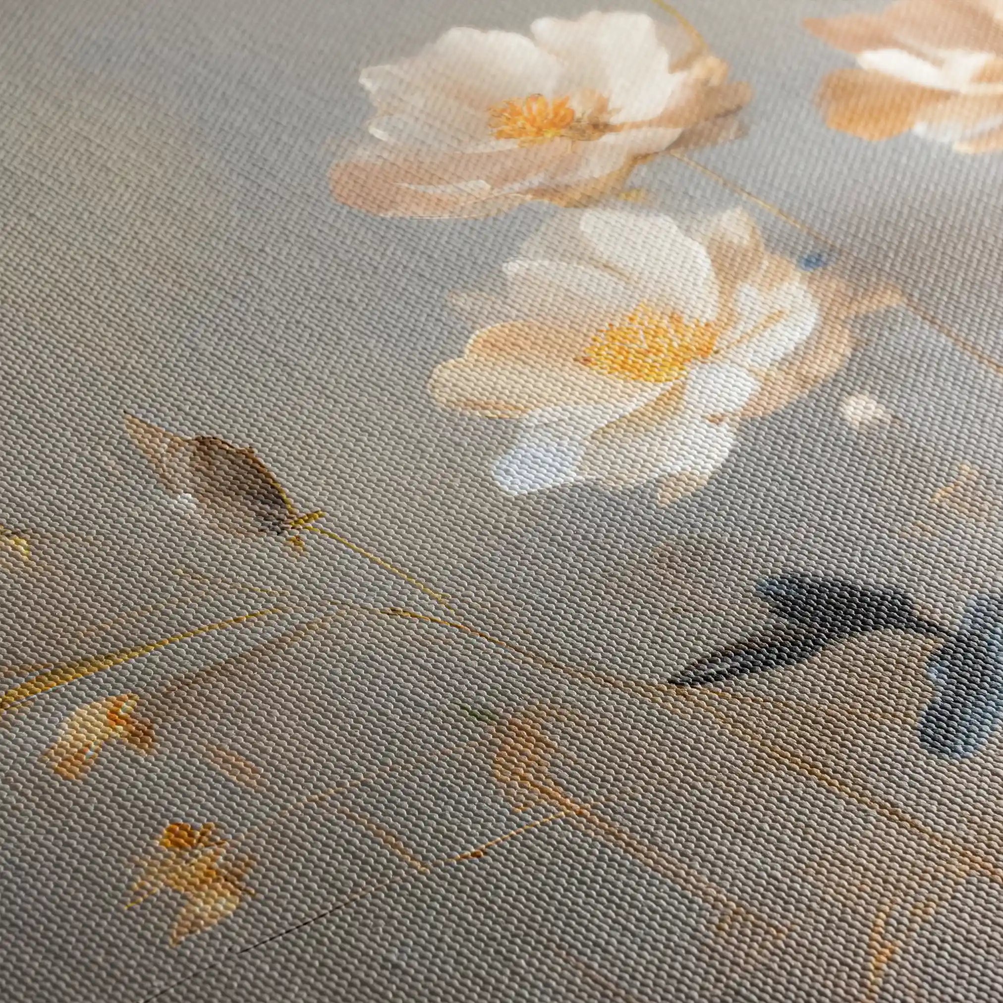 Floral 143 Canvas Art 60 x 40 cm / Black