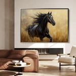 Horses 143 Canvas Art 60 x 40 cm / Black