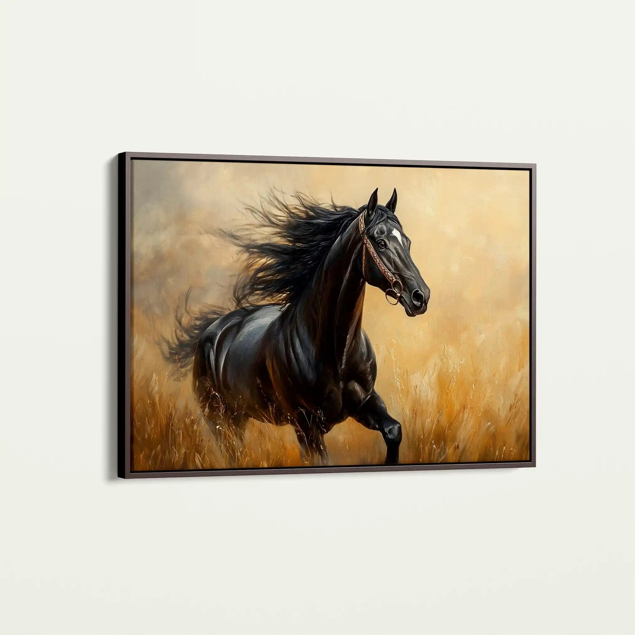 Horses 143 Canvas Art 60 x 40 cm / Black