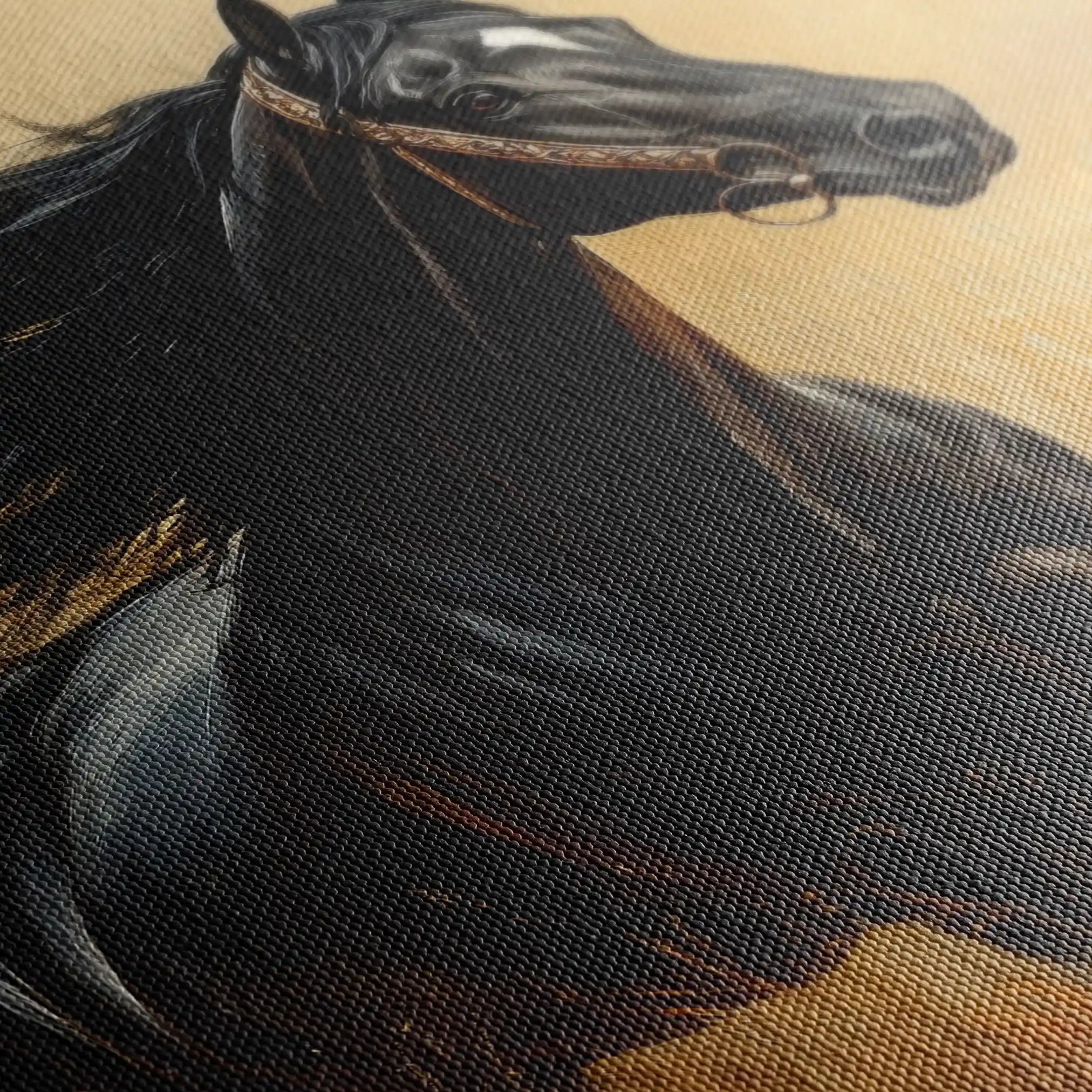 Horses 143 Canvas Art 60 x 40 cm / Black