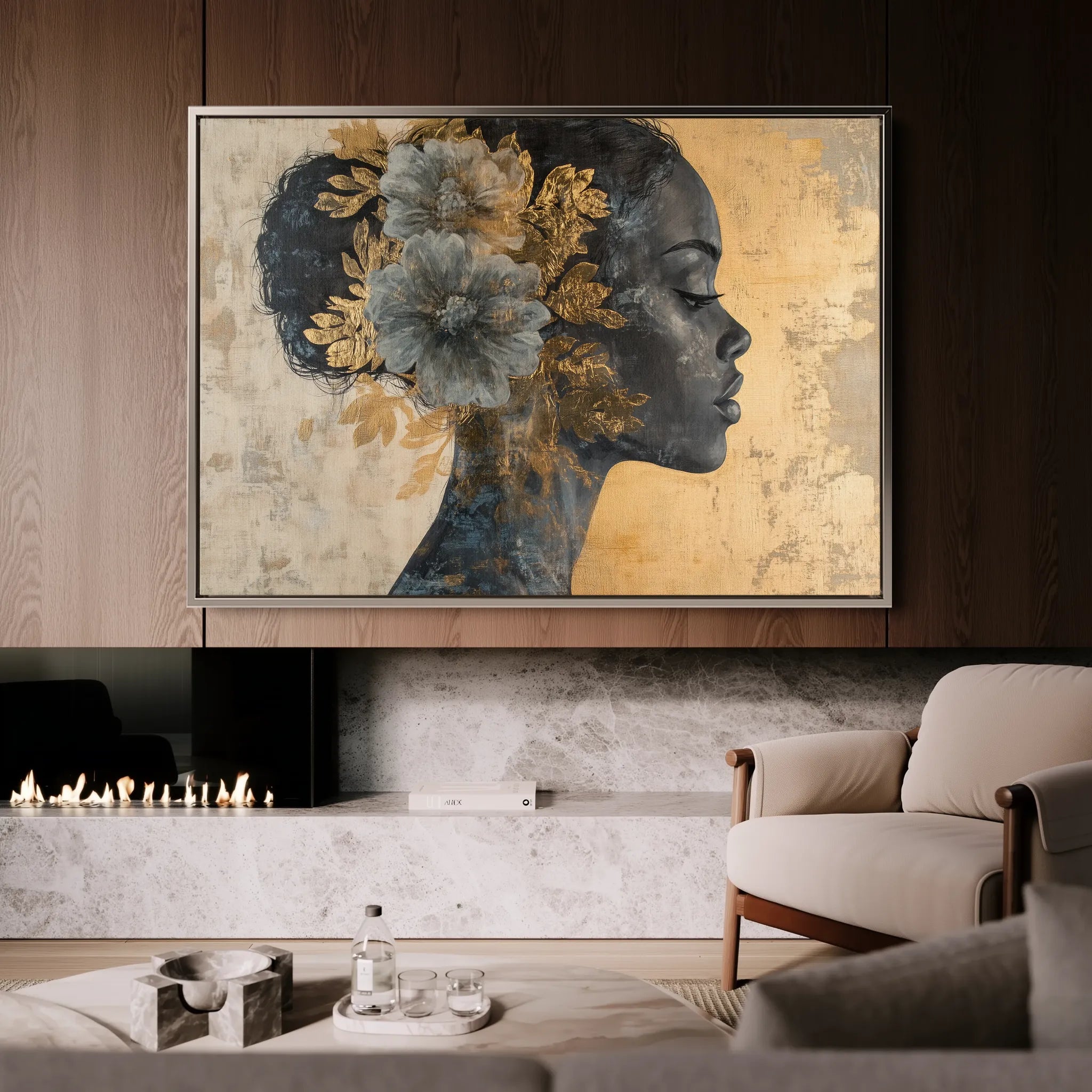 Portrait 143 Canvas Art 18" x 24" / 45 x 60 cm / Black