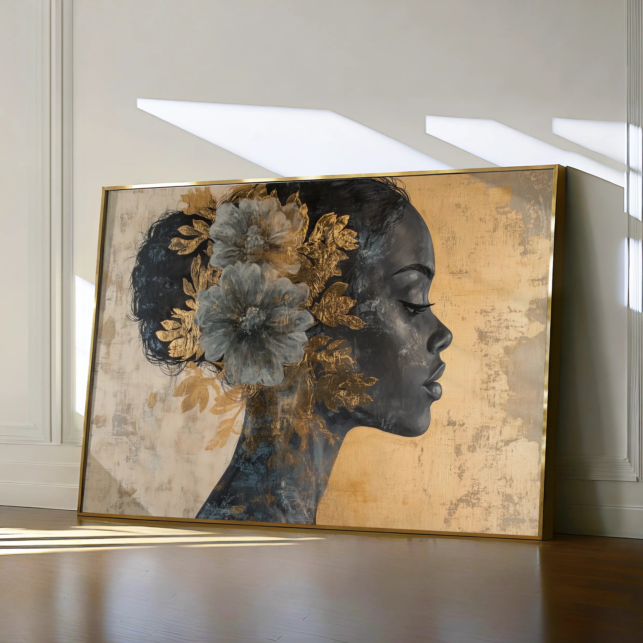 Portrait 143 Canvas Art 18" x 24" / 45 x 60 cm / Black