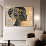 Portrait 143 Canvas Art 18" x 24" / 45 x 60 cm / Black
