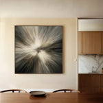 Abstract 1430 Canvas Art 16" x 16" / 40 x 40 cm / Black