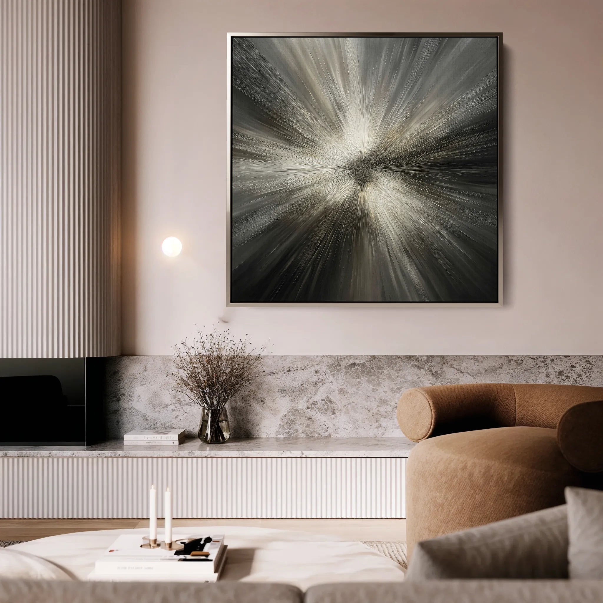 Abstract 1430 Canvas Art 16" x 16" / 40 x 40 cm / Black