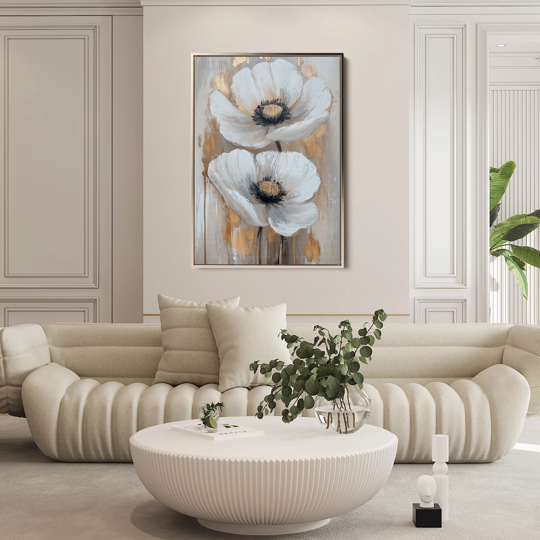 Floral 1430 Canvas Art 18" x 24" / 45 x 60 cm / Black