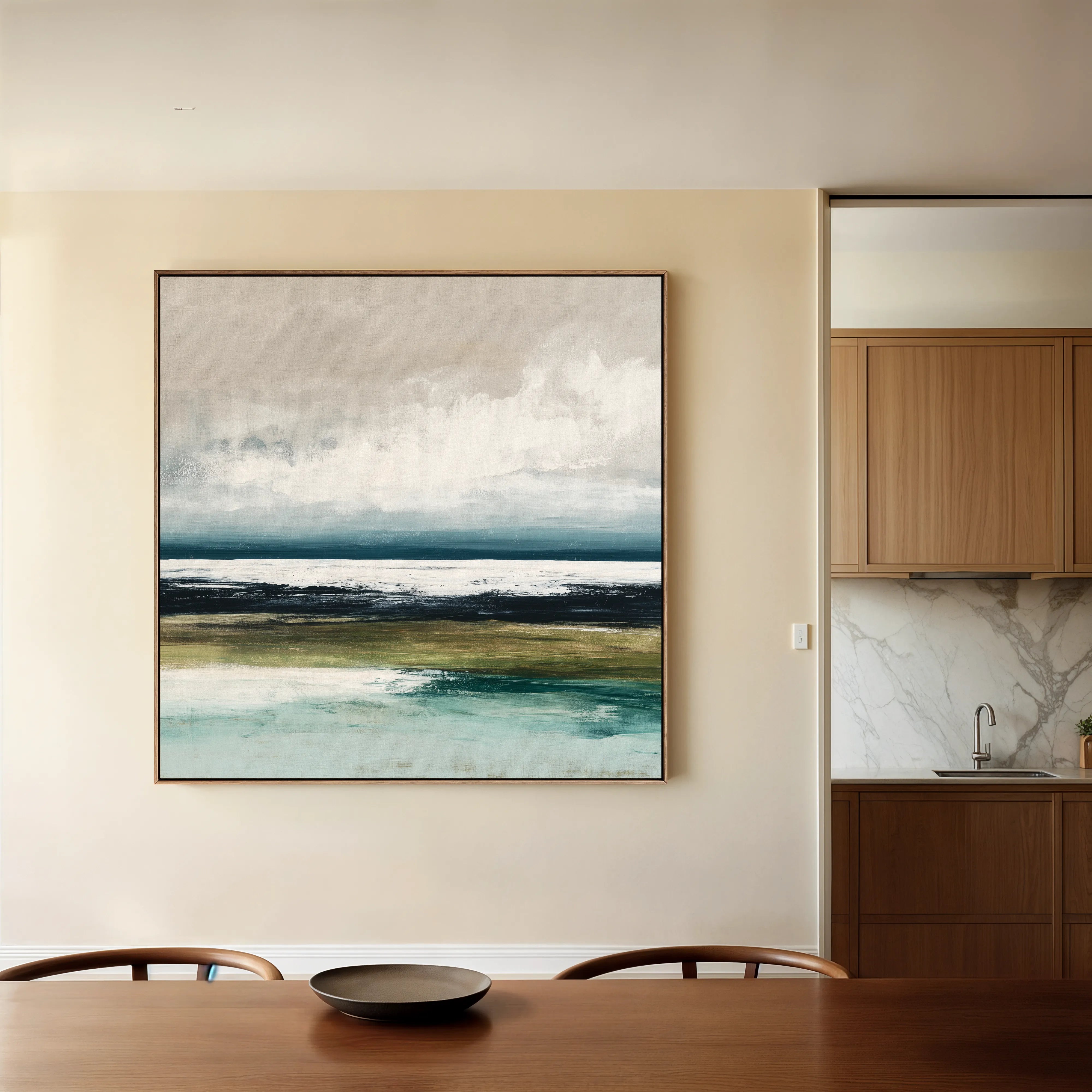 Abstract 1431 Canvas Art 16" x 16" / 40 x 40 cm / Black