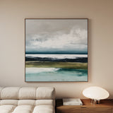 Abstract 1431 Canvas Art 16" x 16" / 40 x 40 cm / Black
