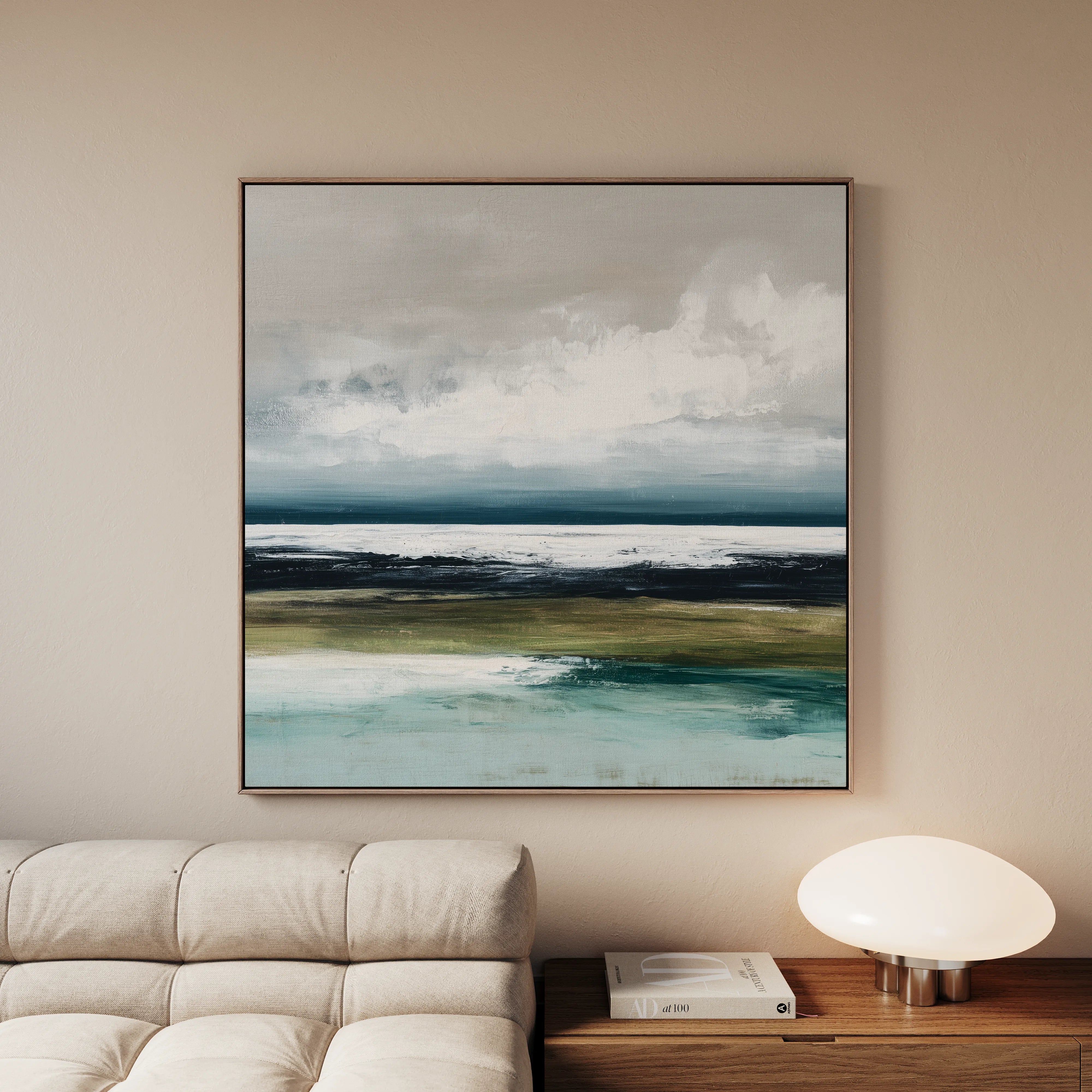 Abstract 1431 Canvas Art 16" x 16" / 40 x 40 cm / Black