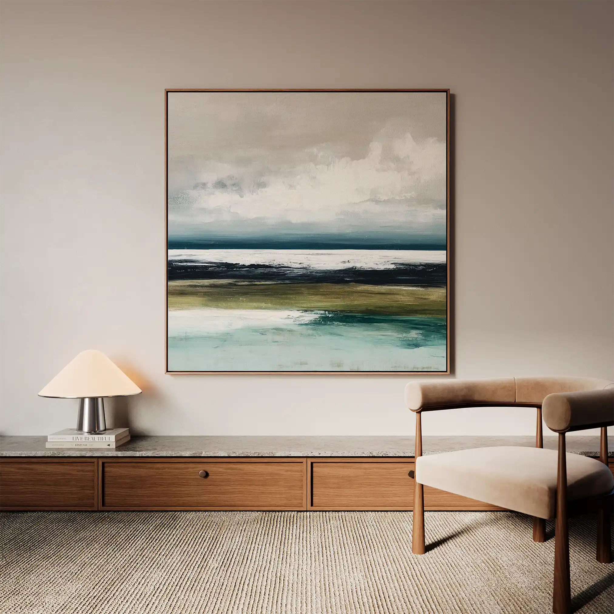 Abstract 1431 Canvas Art 60 x 60 cm / Black