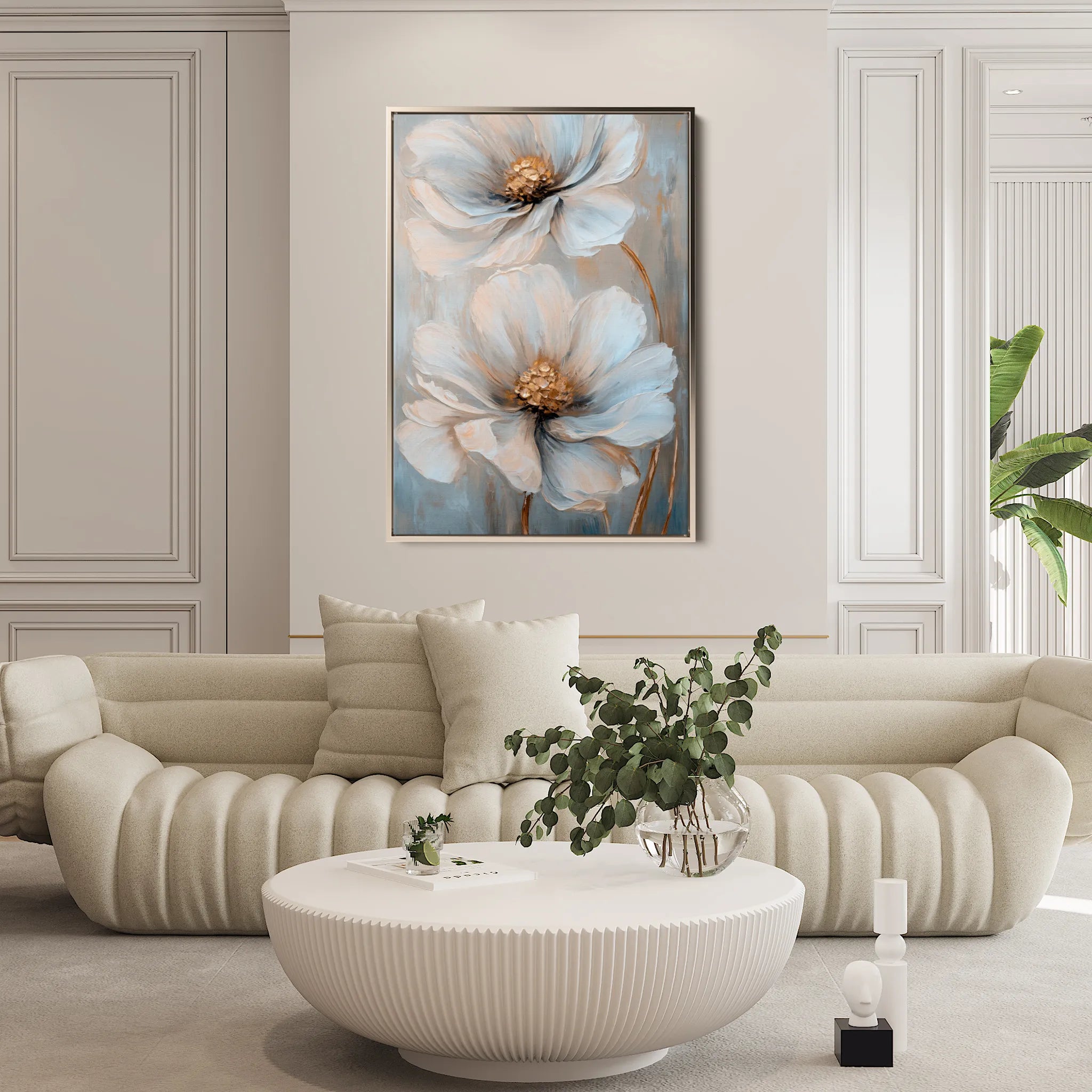 Floral 1431 Canvas Art 18" x 24" / 45 x 60 cm / Black