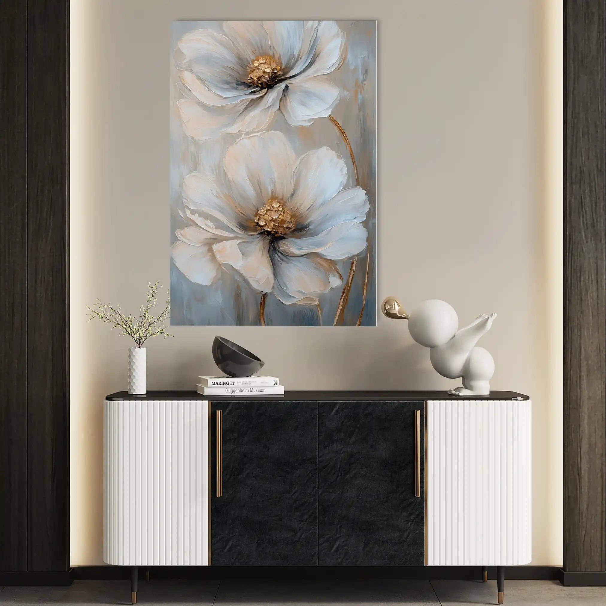 Floral 1431 Canvas Art 60 x 40 cm / Black