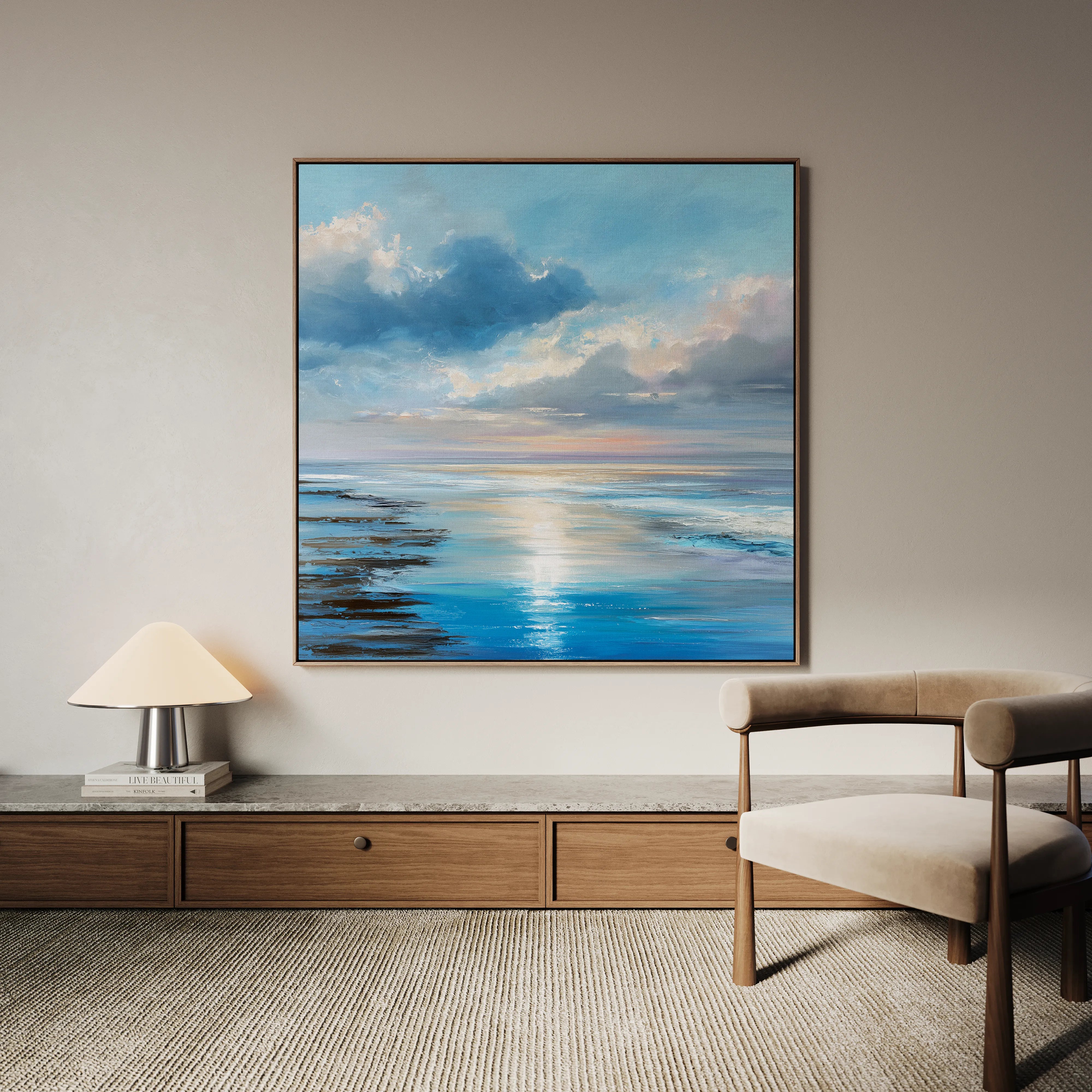Abstract 1432 Canvas Art 16" x 16" / 40 x 40 cm / Black
