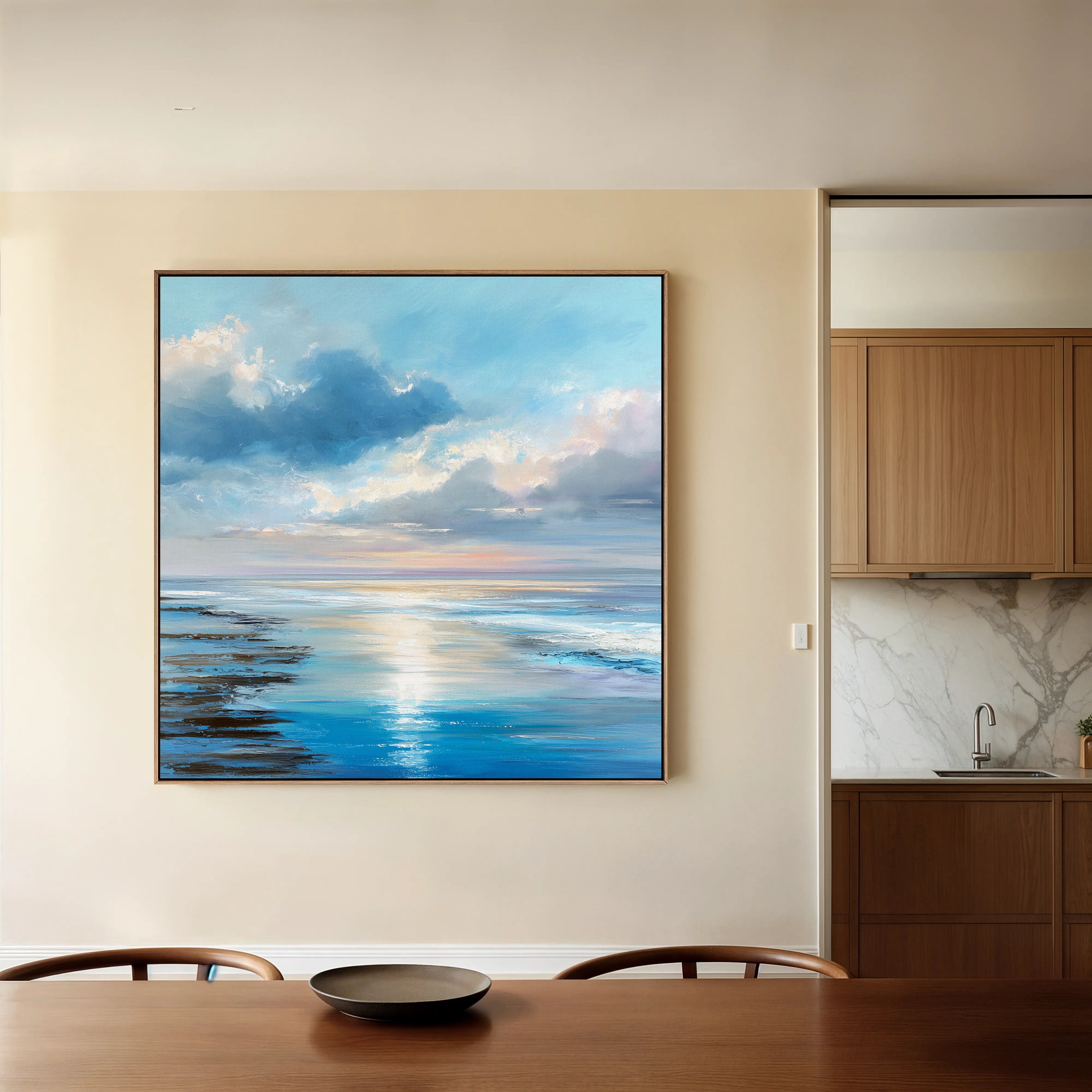 Abstract 1432 Canvas Art 16" x 16" / 40 x 40 cm / Black