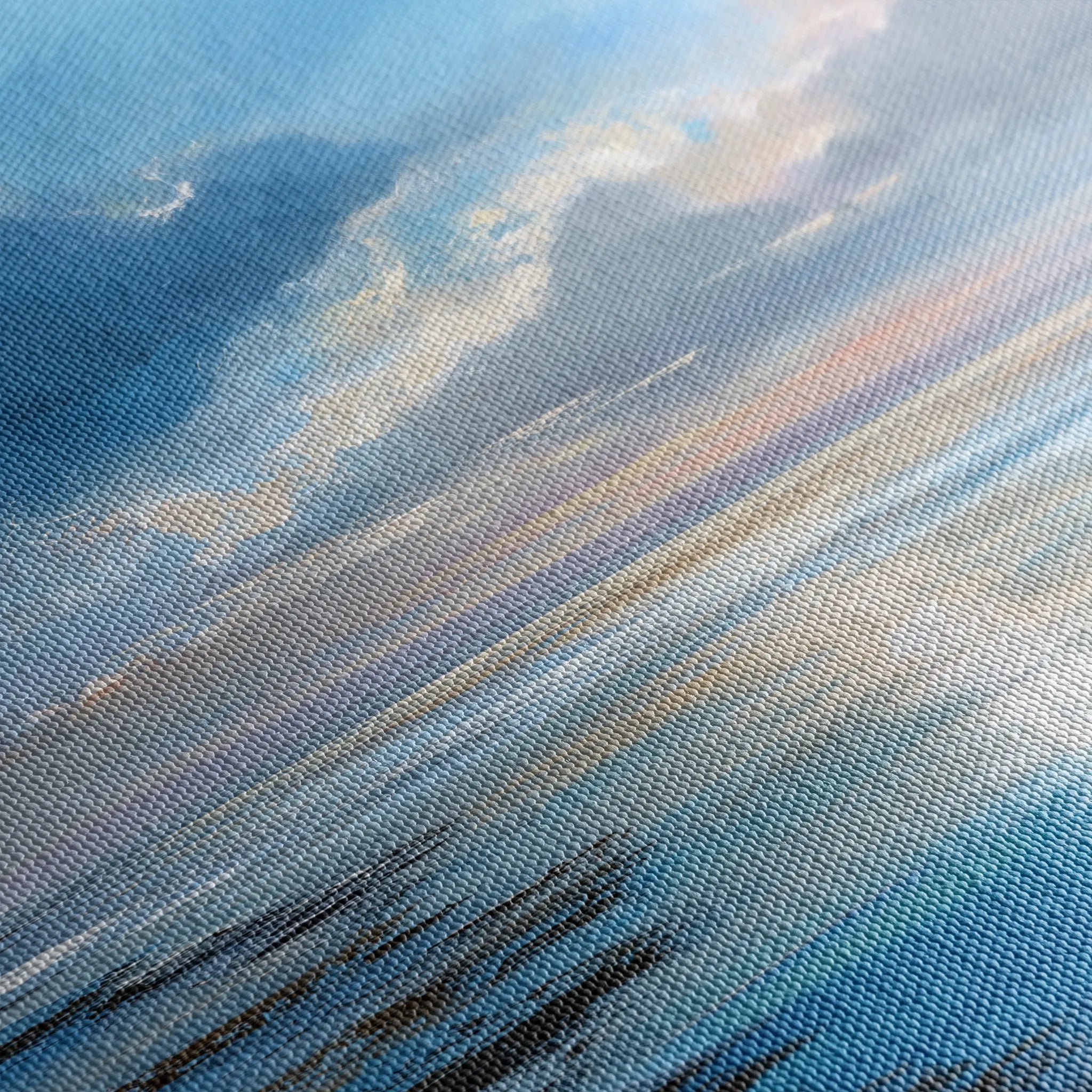 Abstract 1432 Canvas Art 16" x 16" / 40 x 40 cm / Black