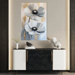Floral 1432 Canvas Art 18" x 24" / 45 x 60 cm / Black