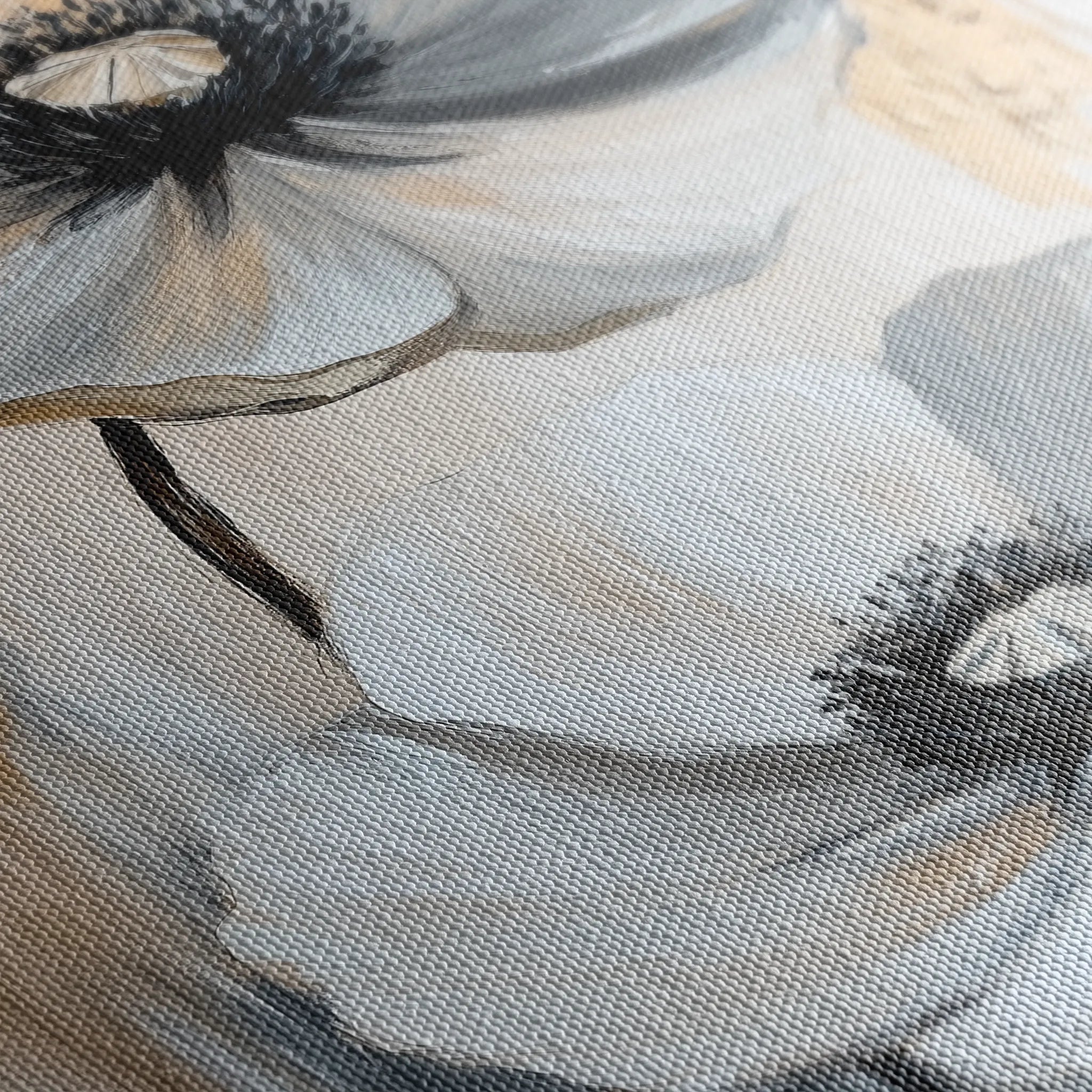 Floral 1432 Canvas Art 18" x 24" / 45 x 60 cm / Black