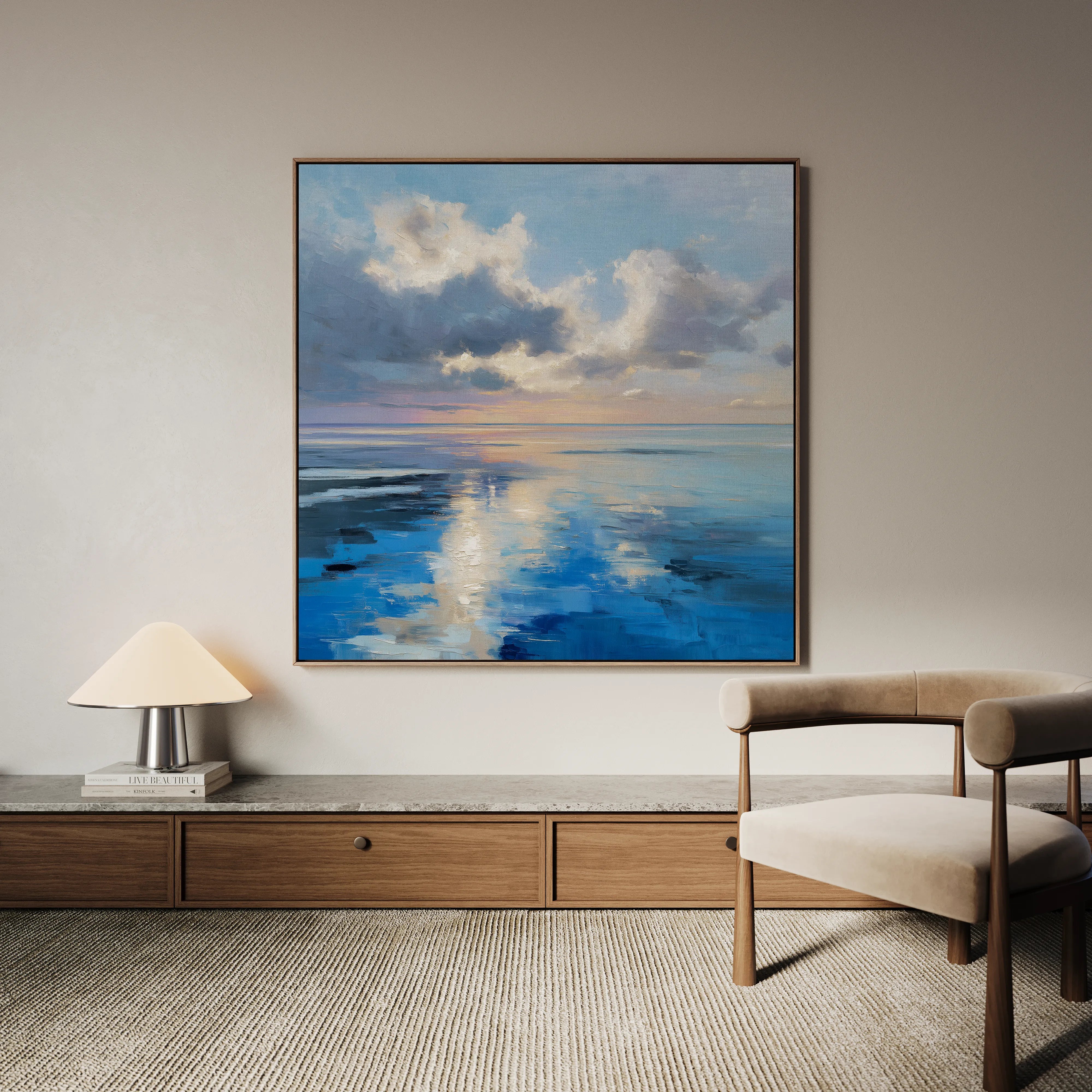 Abstract 1433 Canvas Art 16" x 16" / 40 x 40 cm / Black