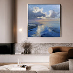 Abstract 1433 Canvas Art 16" x 16" / 40 x 40 cm / Black