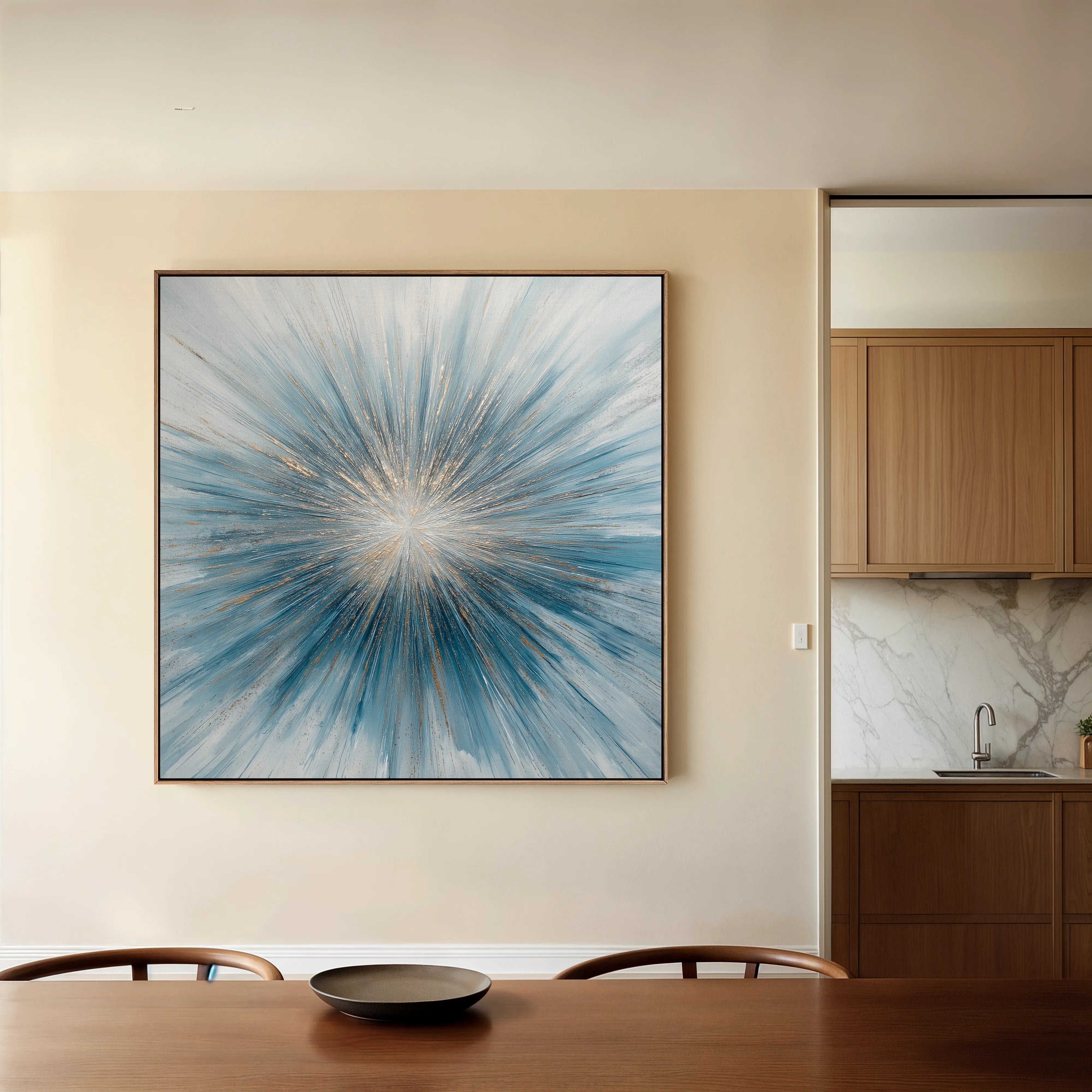 Abstract 1434 Canvas Art 16" x 16" / 40 x 40 cm / Black