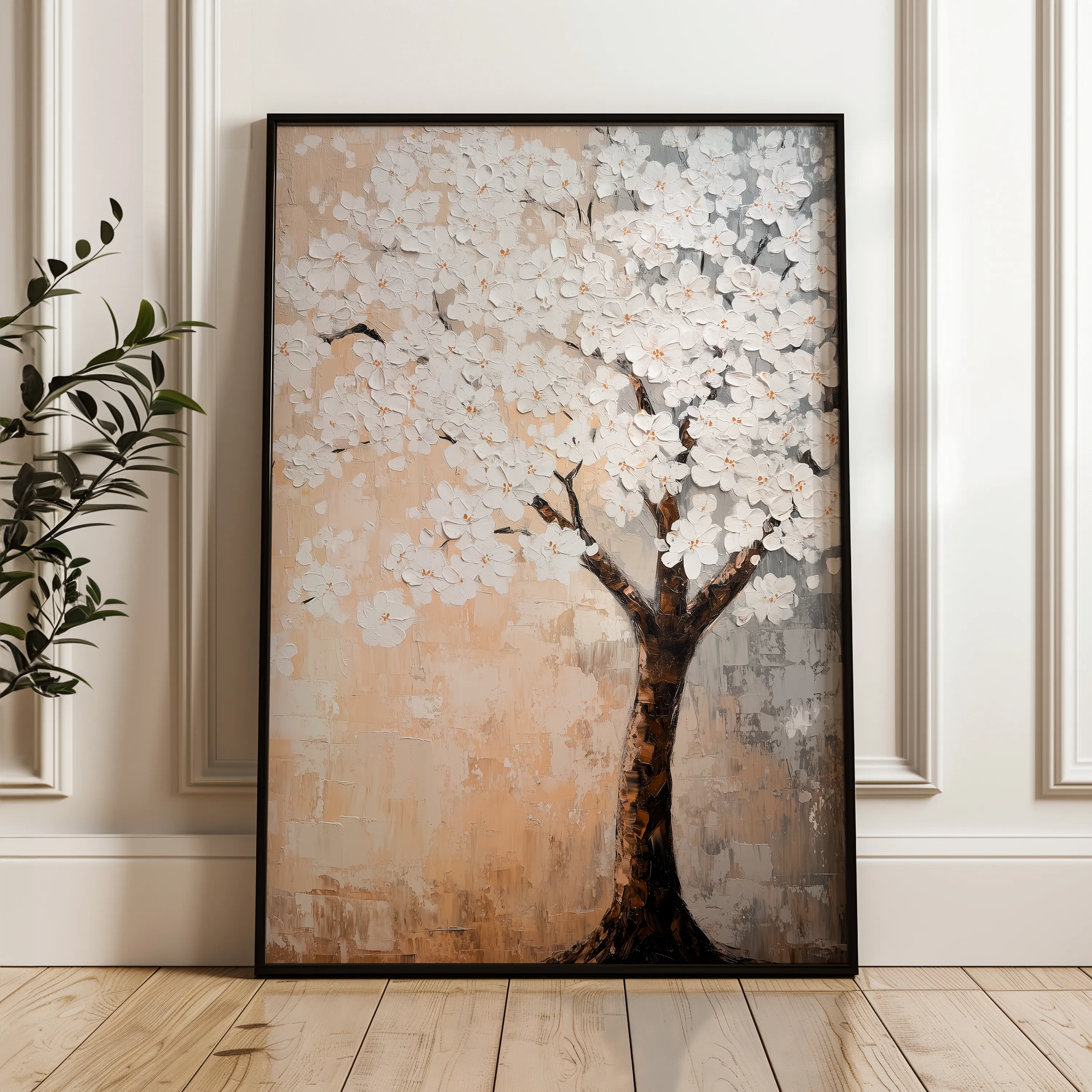 Floral 1434 Canvas Art 18" x 24" / 45 x 60 cm / Black