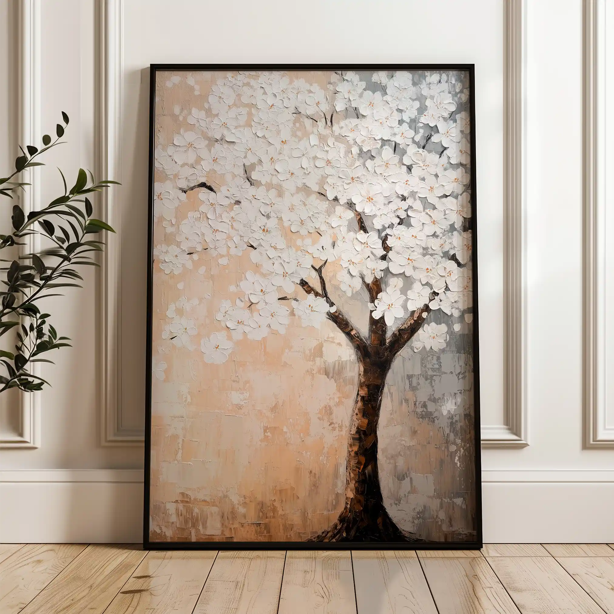 Floral 1434 Canvas Art 60 x 40 cm / Black