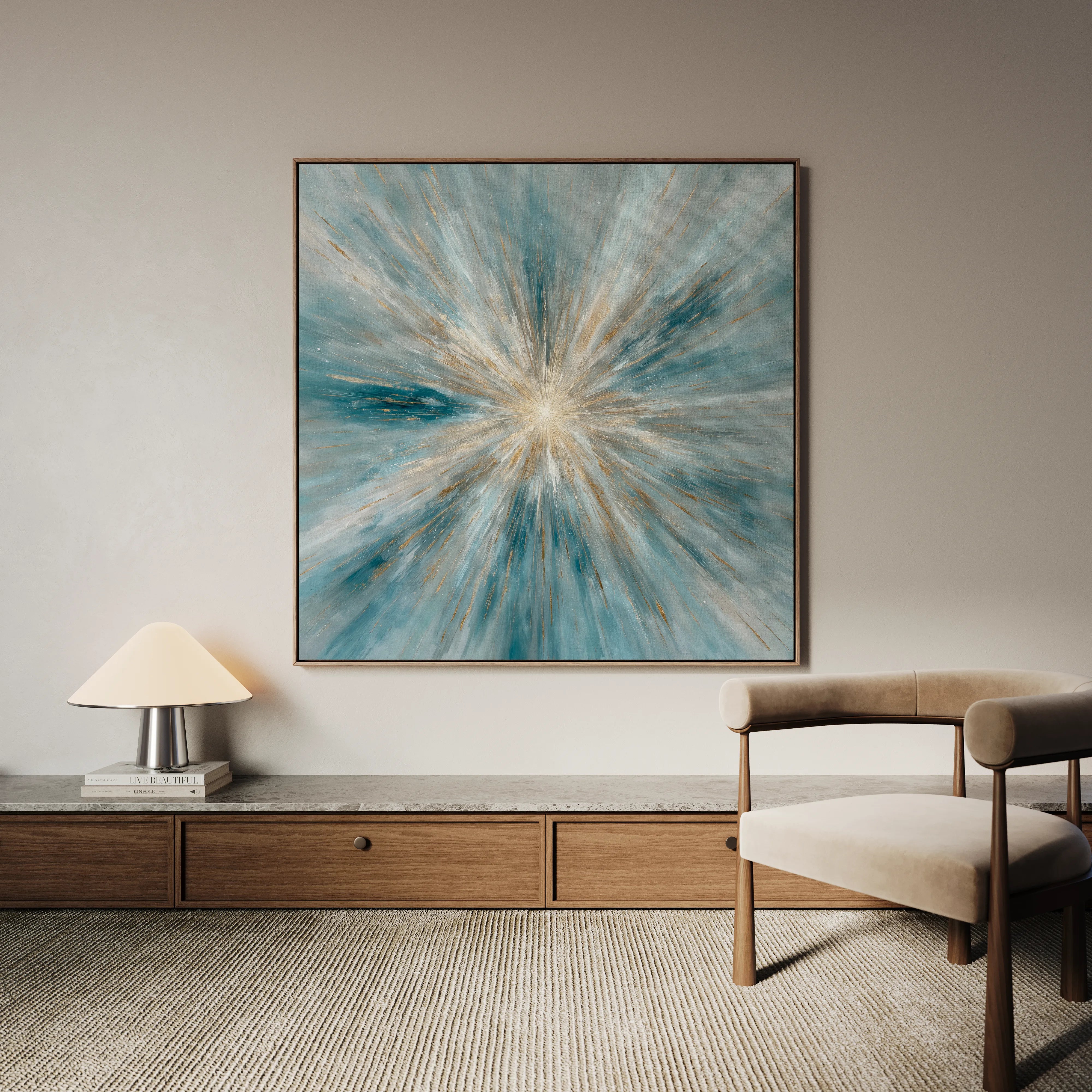 Abstract 1435 Canvas Art 16" x 16" / 40 x 40 cm / Black