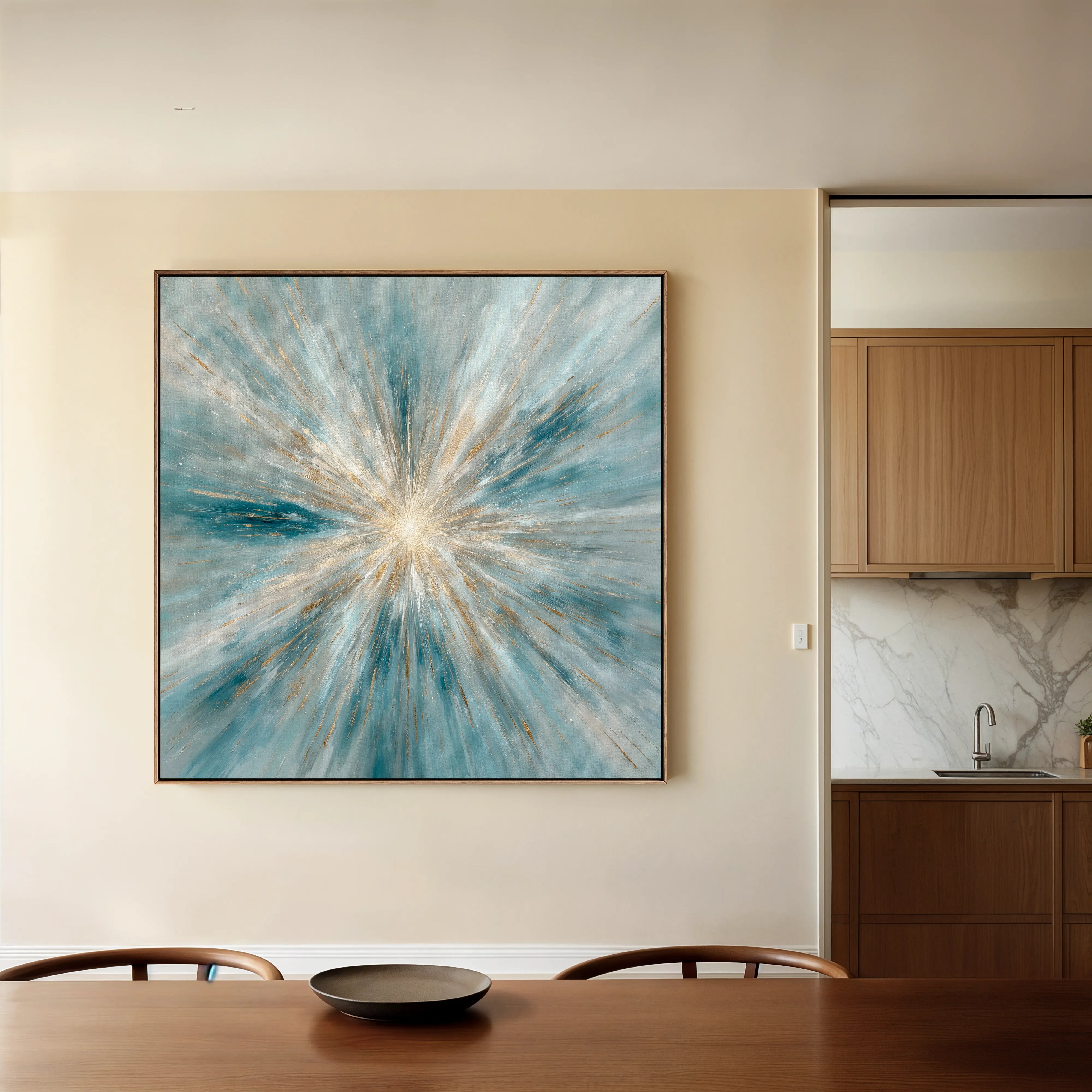 Abstract 1435 Canvas Art 16" x 16" / 40 x 40 cm / Black