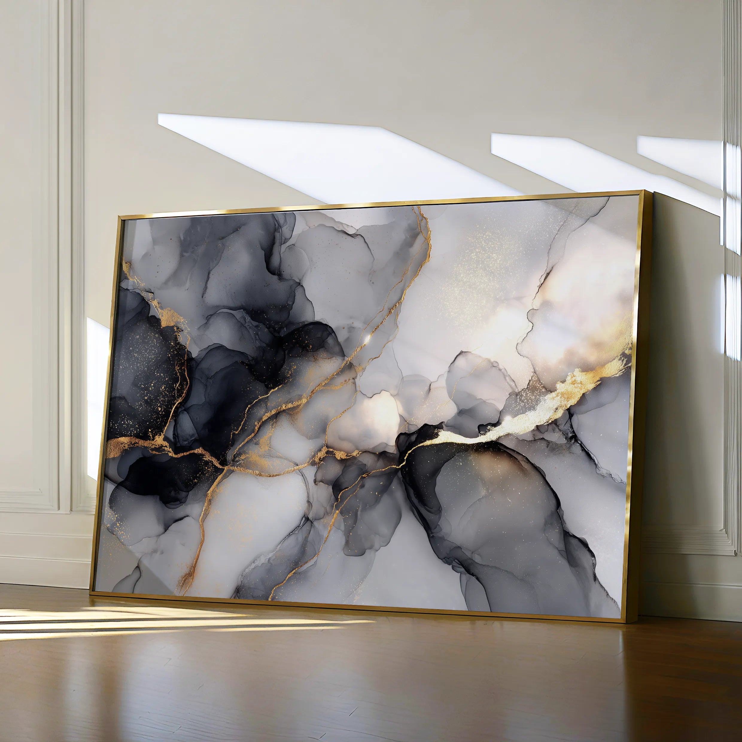 Abstract 1437 Canvas Art 18" x 24" / 45 x 60 cm / Black