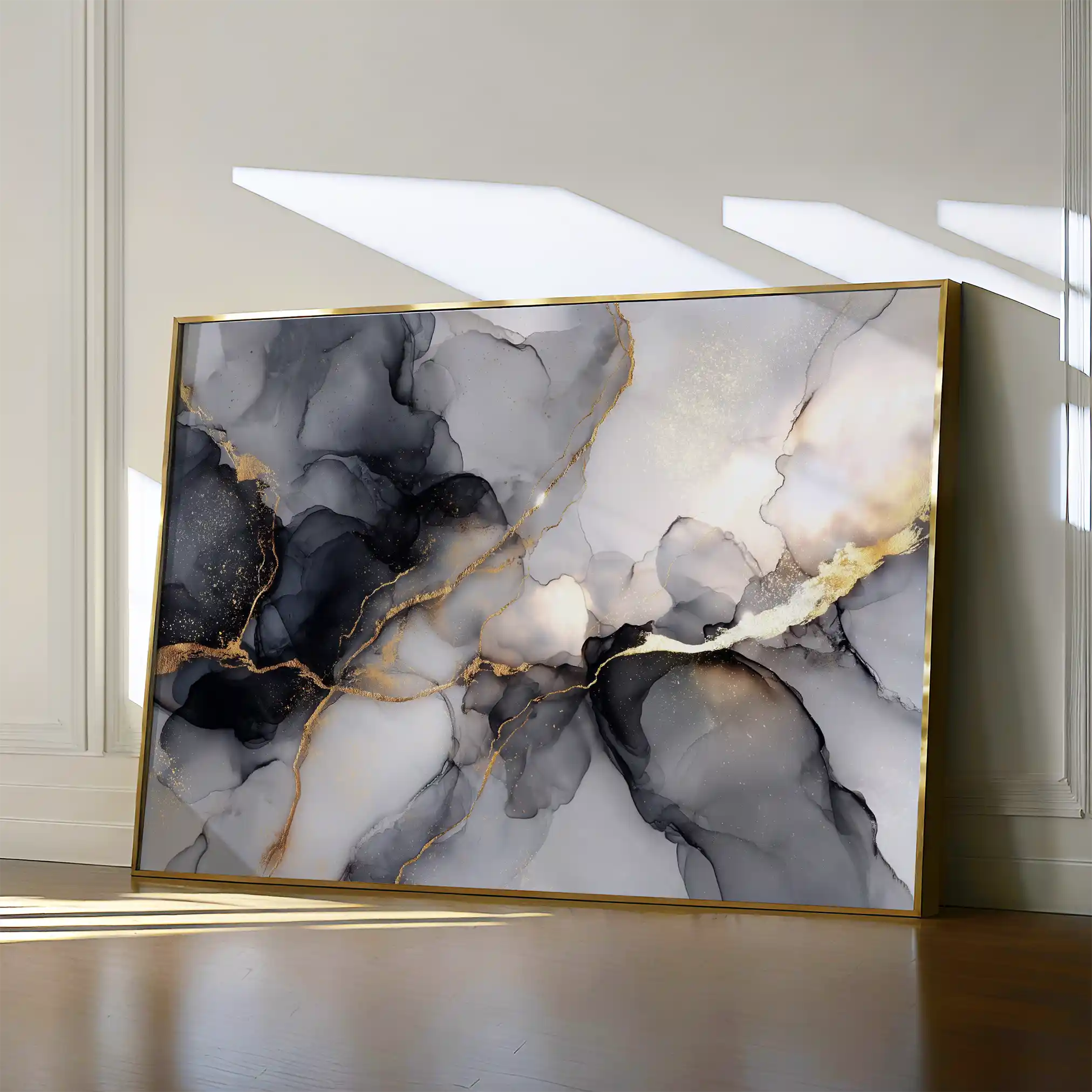Abstract 1437 Canvas Art 60 x 40 cm / Black