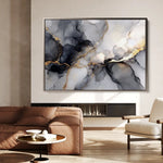 Abstract 1437 Canvas Art 60 x 40 cm / Black
