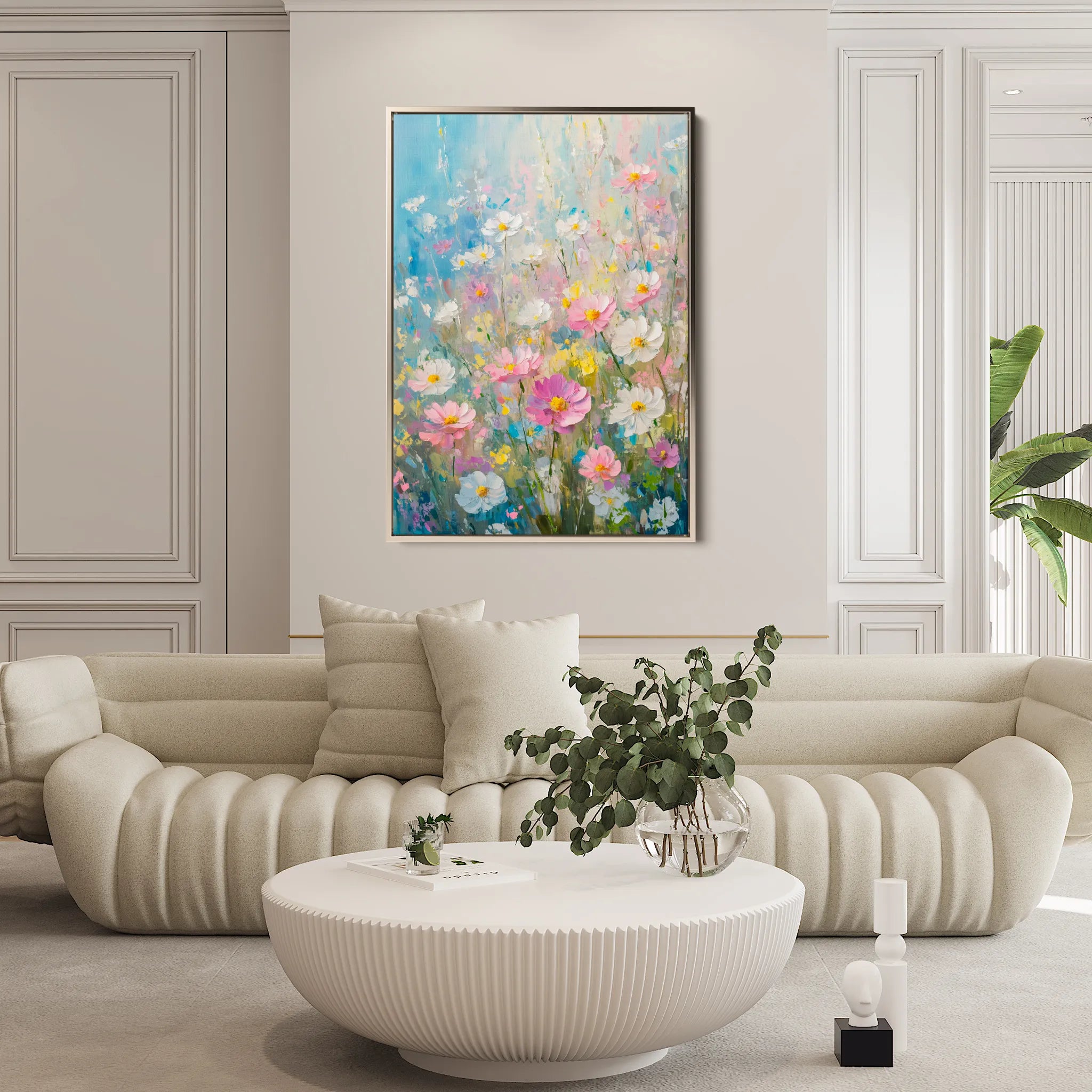 Floral 1437 Canvas Art 18" x 24" / 45 x 60 cm / Black