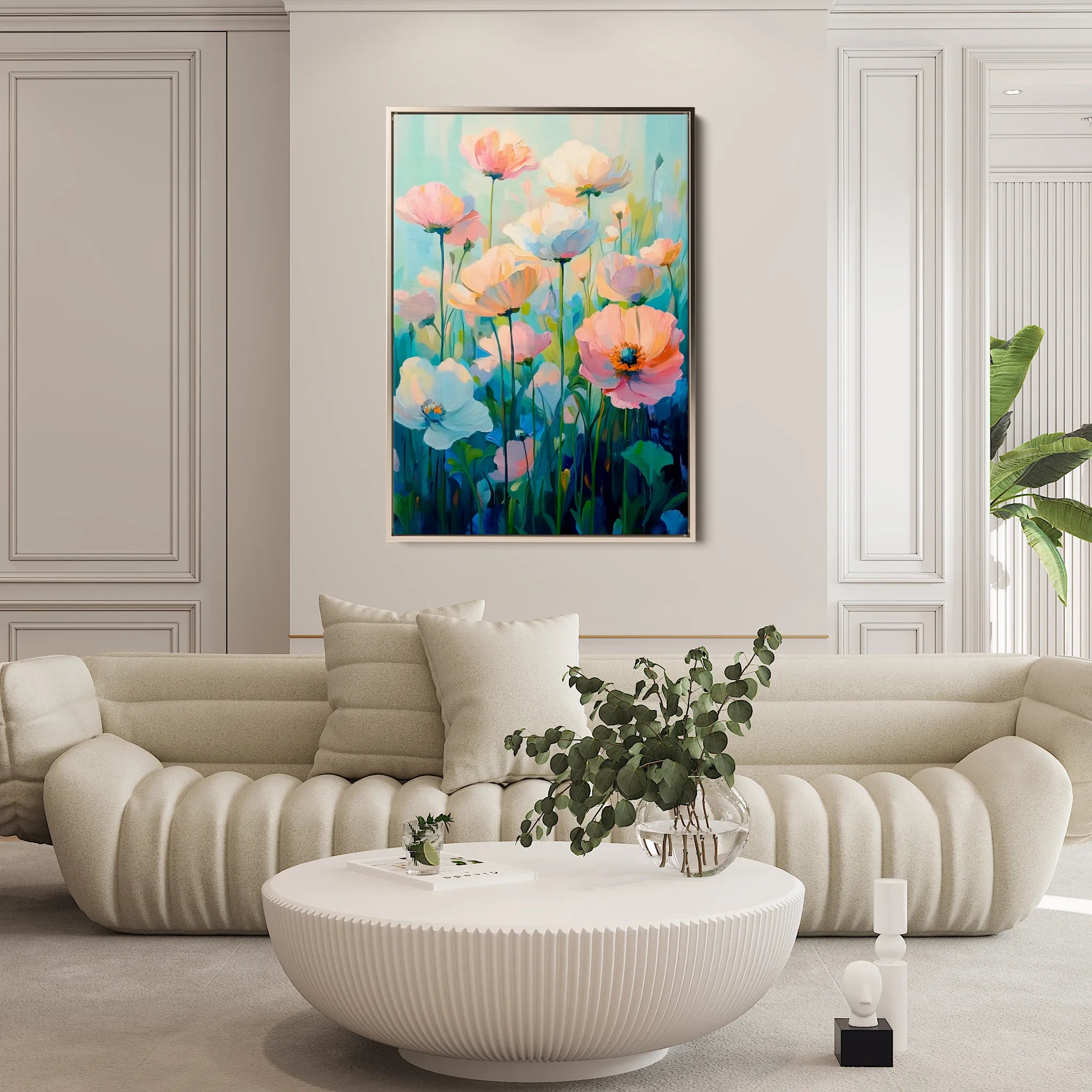 Floral 1438 Canvas Art 18" x 24" / 45 x 60 cm / Black