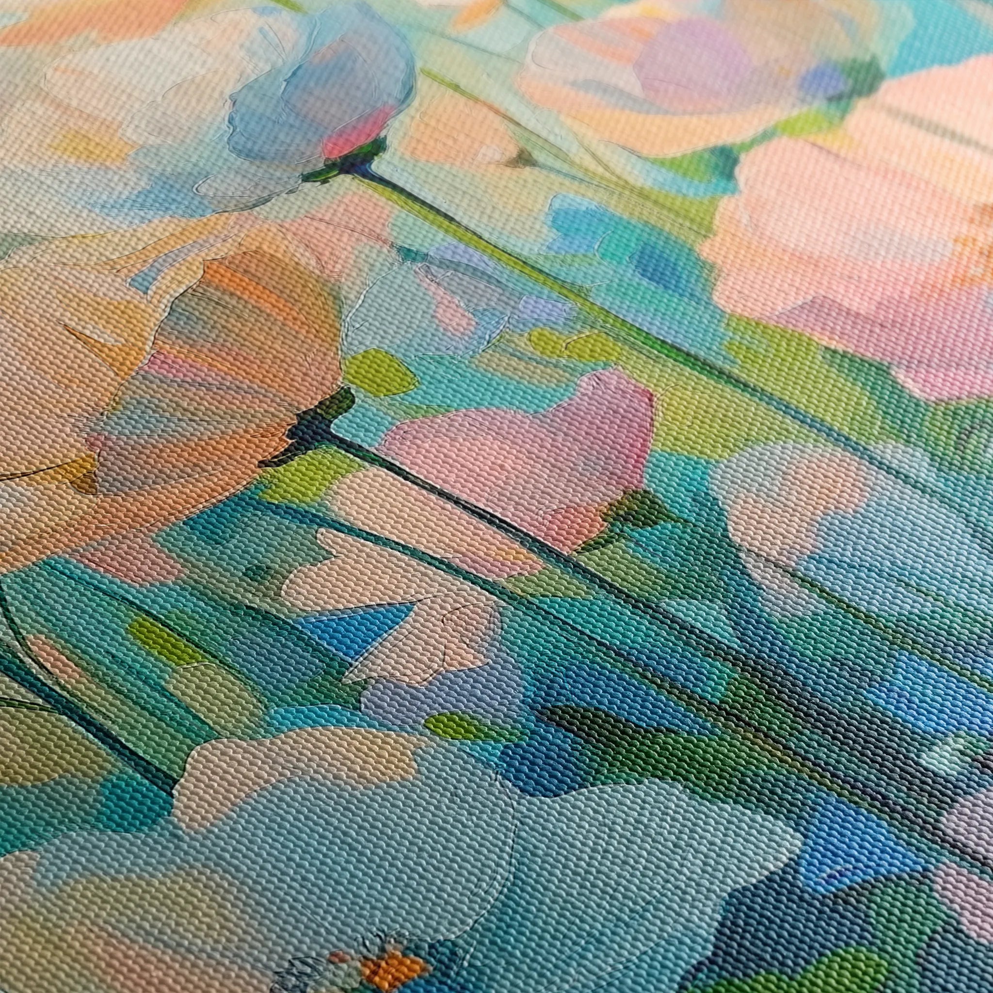 Floral 1438 Canvas Art 18" x 24" / 45 x 60 cm / Black