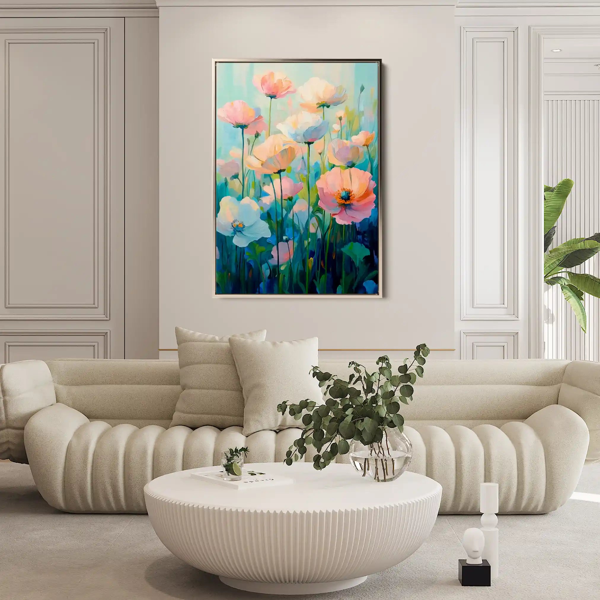 Floral 1438 Canvas Art 60 x 40 cm / Black
