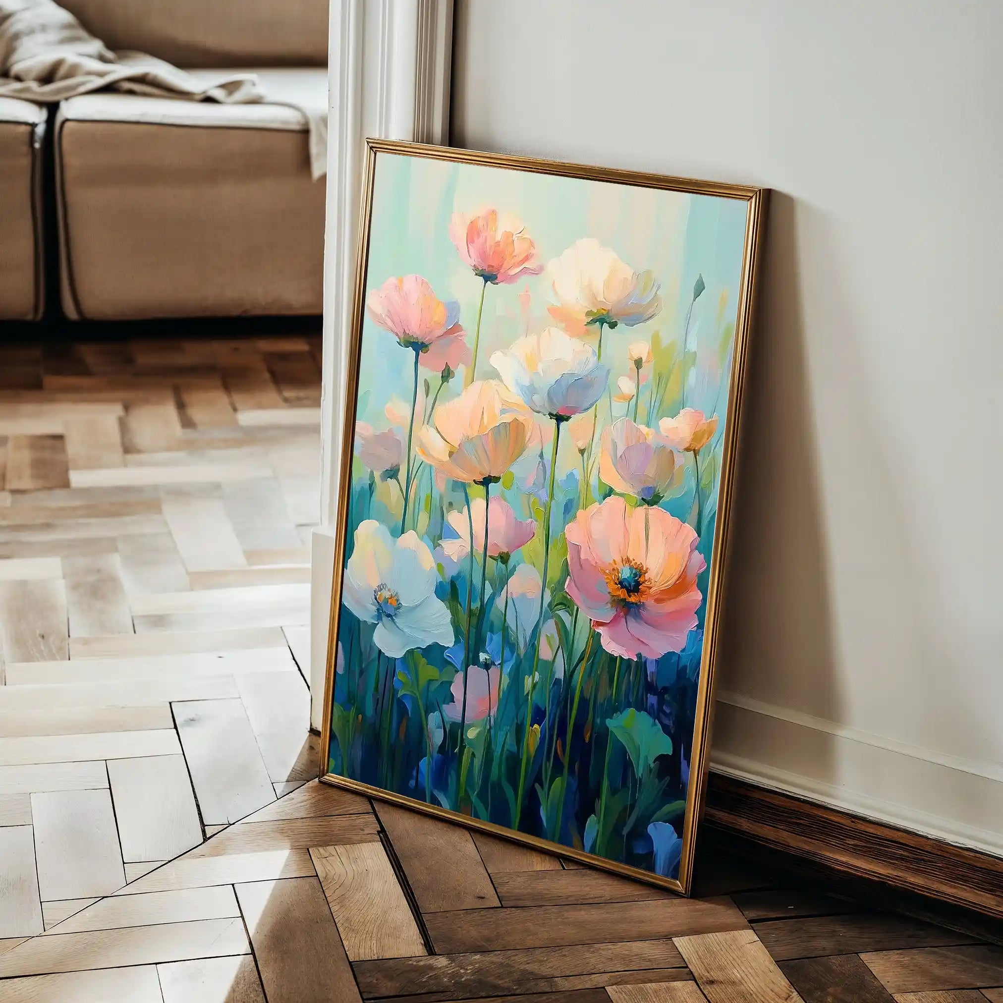 Floral 1438 Canvas Art 60 x 40 cm / Black