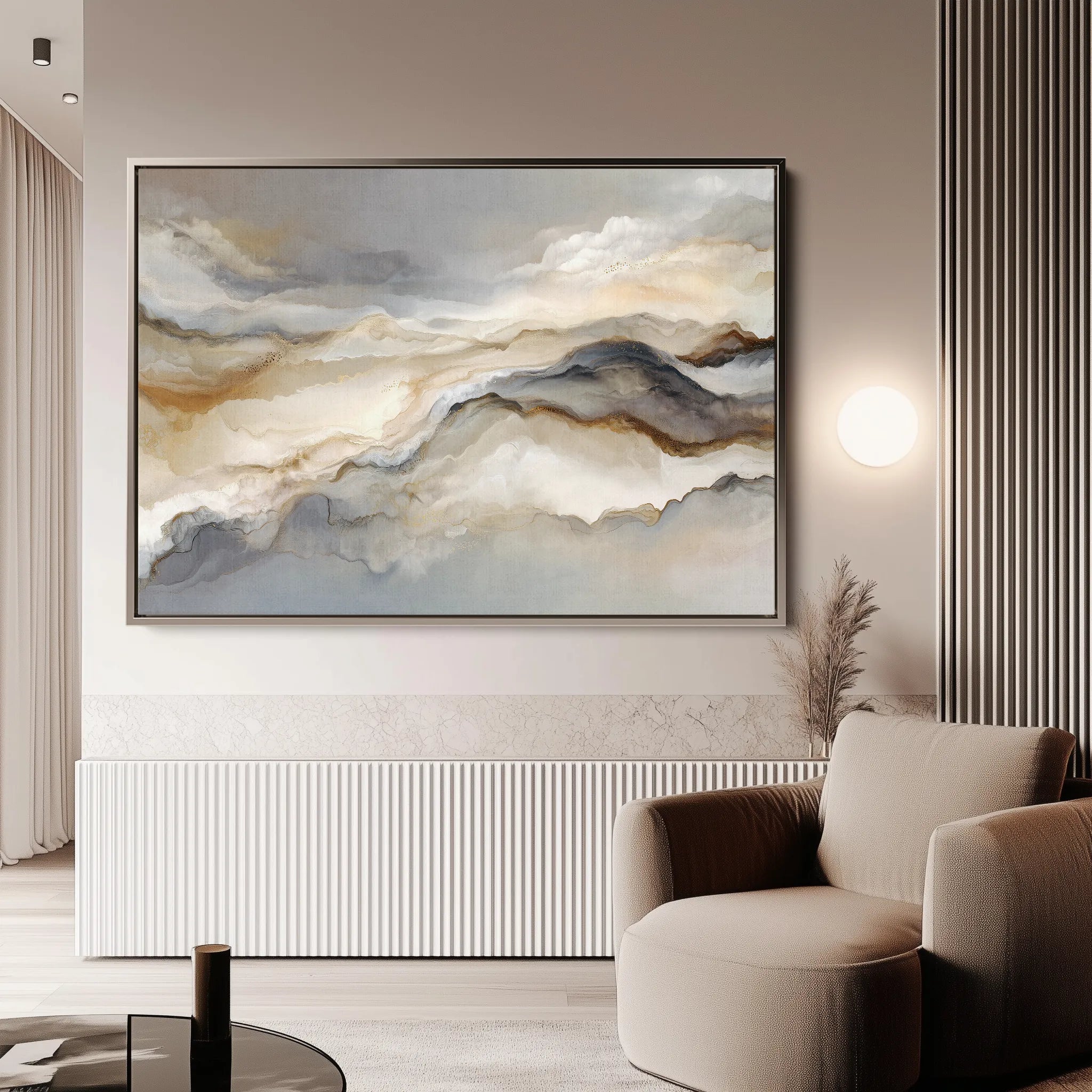 Abstract 1439 Canvas Art 18" x 24" / 45 x 60 cm / Black