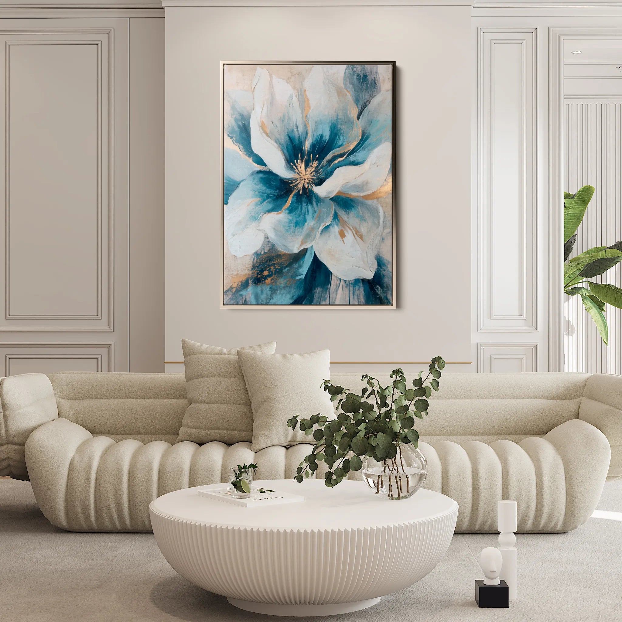Floral 1439 Canvas Art 18" x 24" / 45 x 60 cm / Black