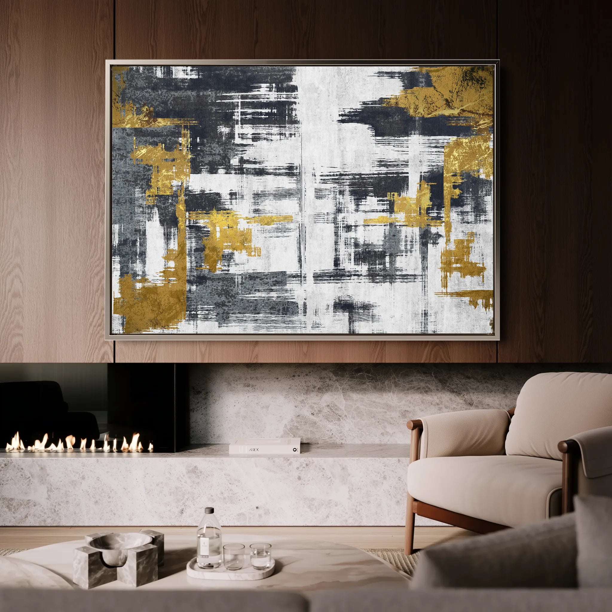 Abstract 144 Canvas Art 18" x 24" / 45 x 60 cm / Black