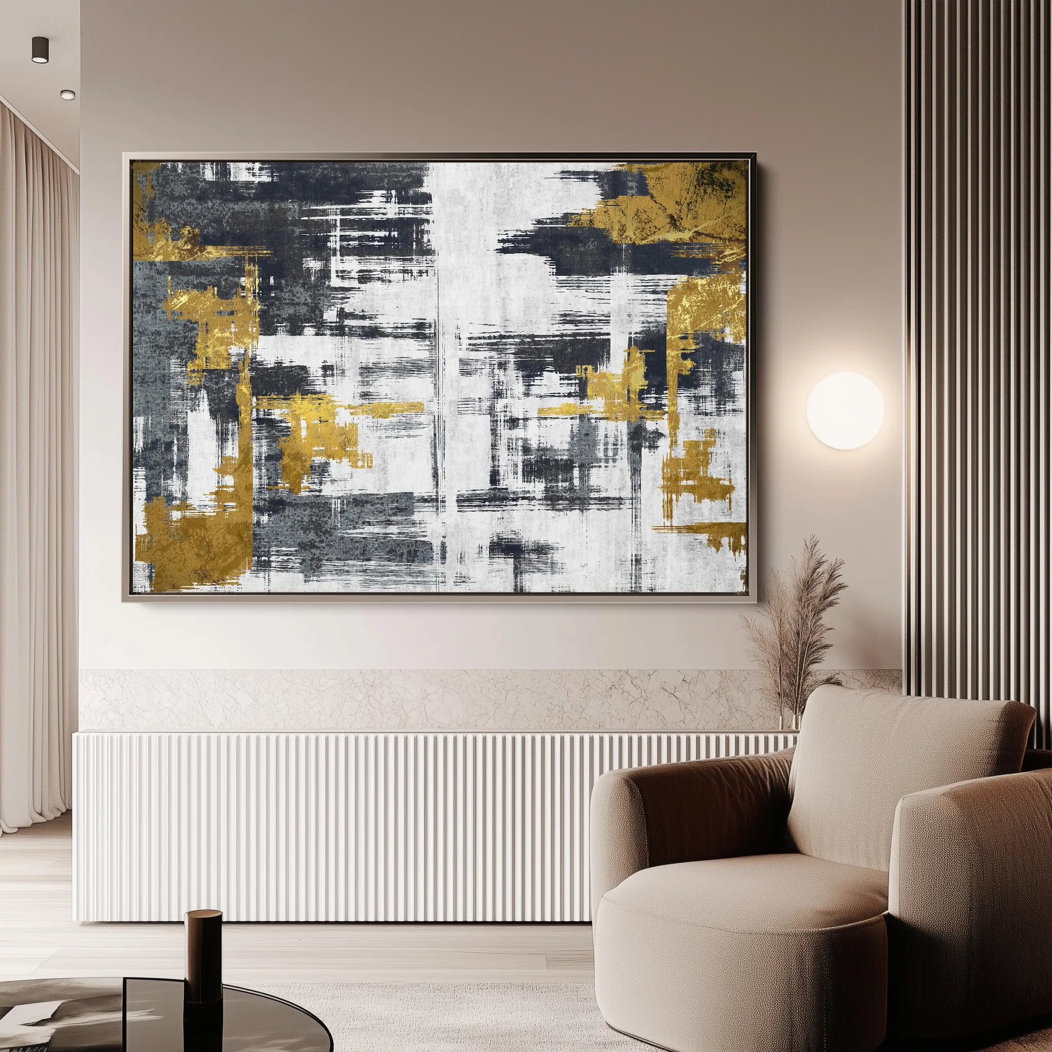 Abstract 144 Canvas Art 18" x 24" / 45 x 60 cm / Black