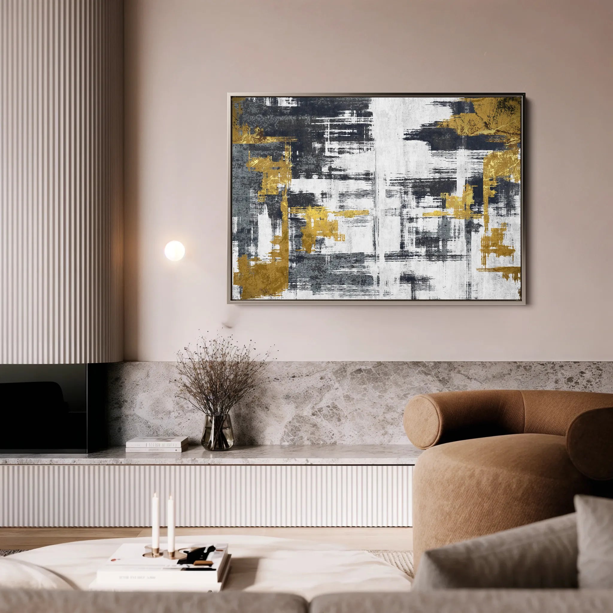 Abstract 144 Canvas Art 18" x 24" / 45 x 60 cm / Black