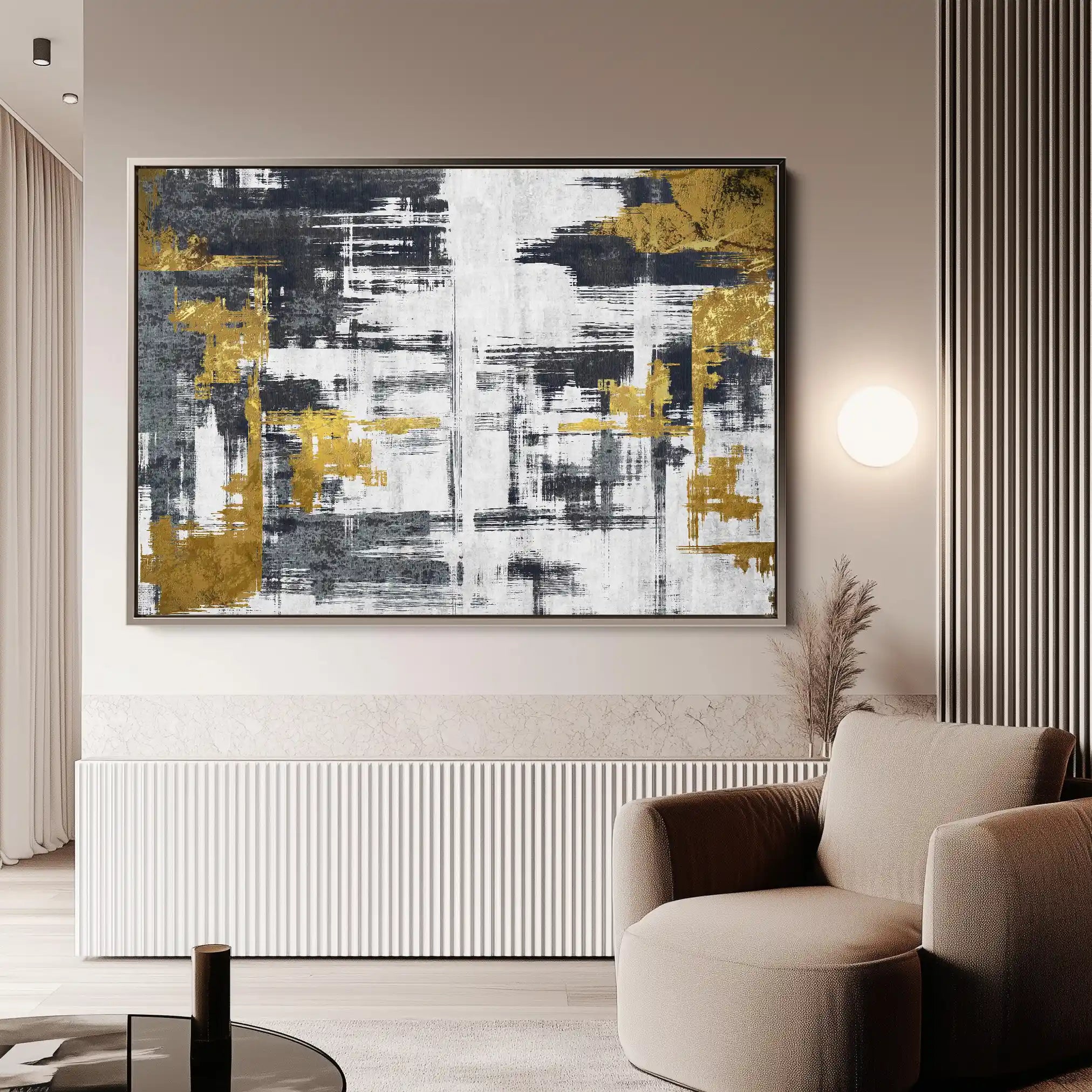 Abstract 144 Canvas Art 60 x 40 cm / Black