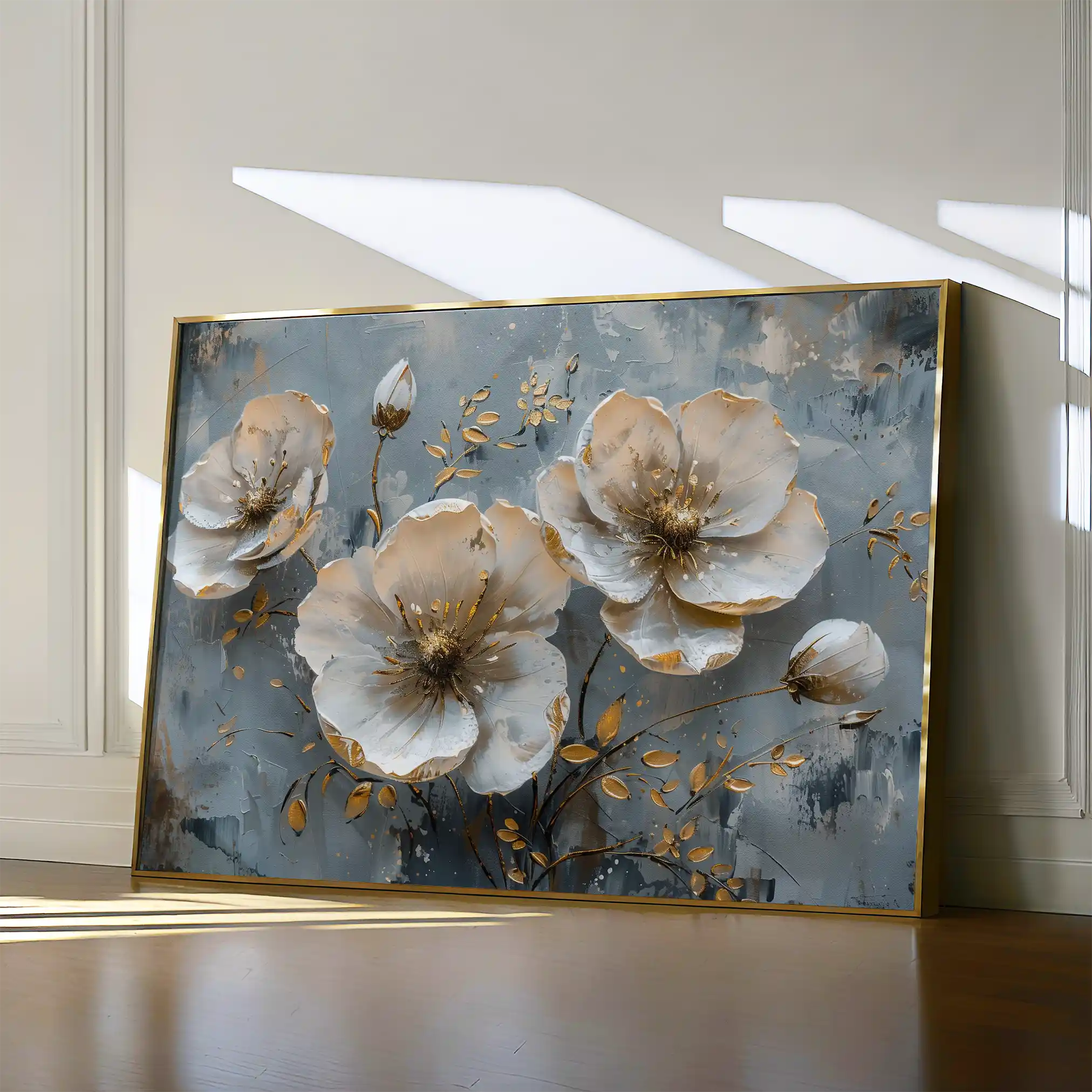 Floral 144 Canvas Art 60 x 40 cm / Black