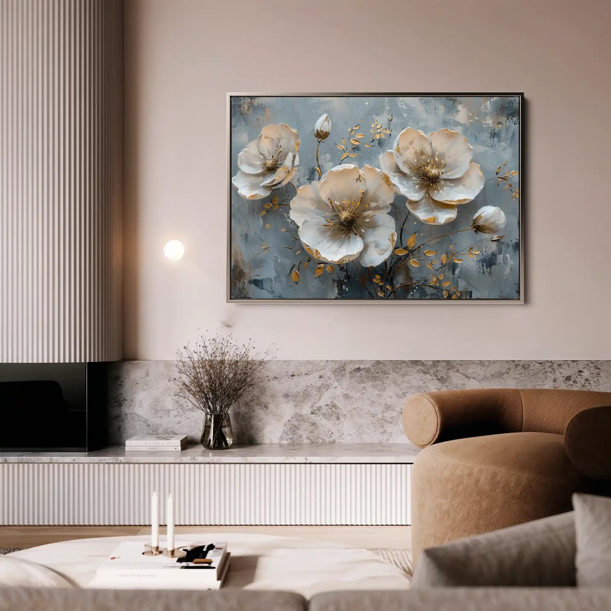 Floral 144 Canvas Art 60 x 40 cm / Black