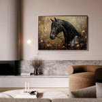 Horses 144 Canvas Art 60 x 40 cm / Black