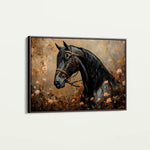 Horses 144 Canvas Art 60 x 40 cm / Black