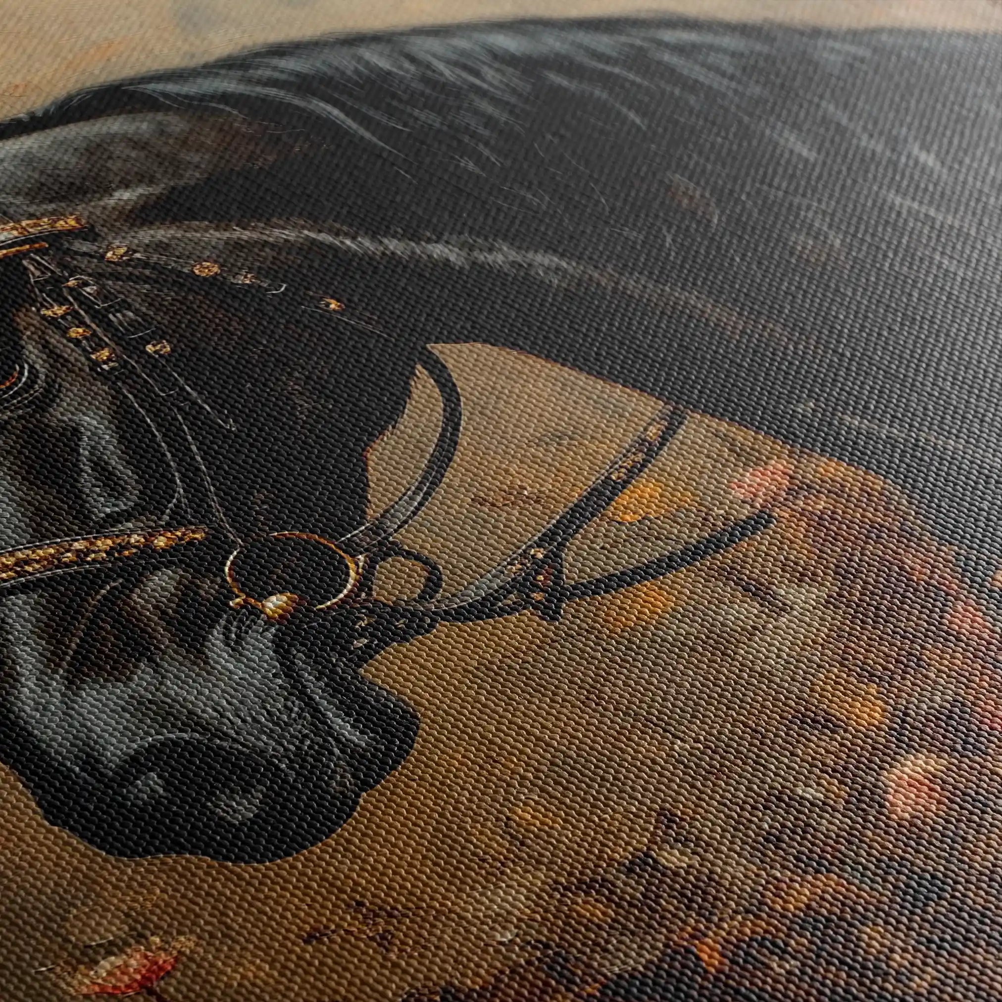 Horses 144 Canvas Art 60 x 40 cm / Black