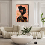 Portrait 144 Canvas Art 18" x 24" / 45 x 60 cm / Black