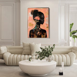 Portrait 144 Canvas Art 18" x 24" / 45 x 60 cm / Black